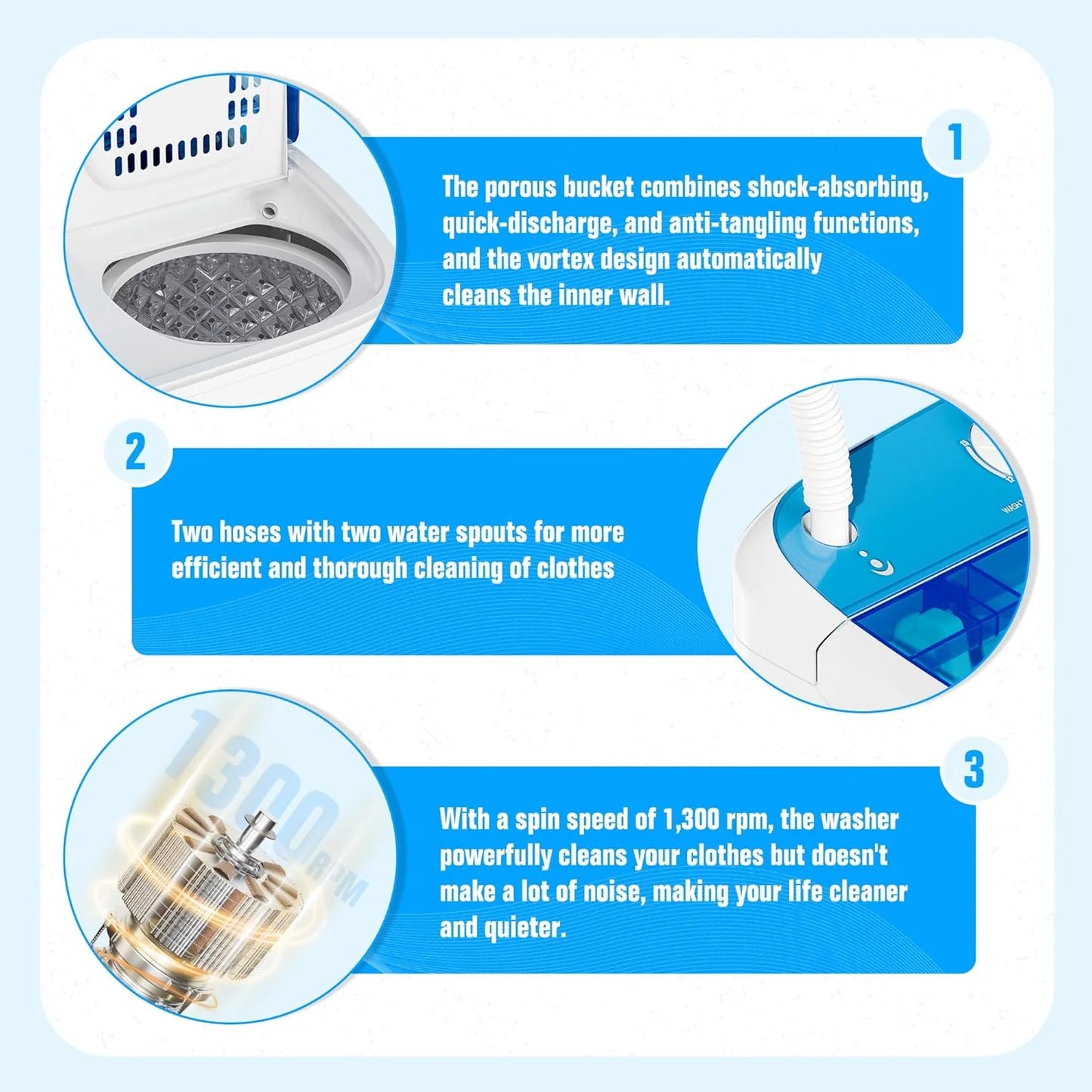 INTERGREAT Portable Washing Machine 16 lb Twin Tub Washing Machine