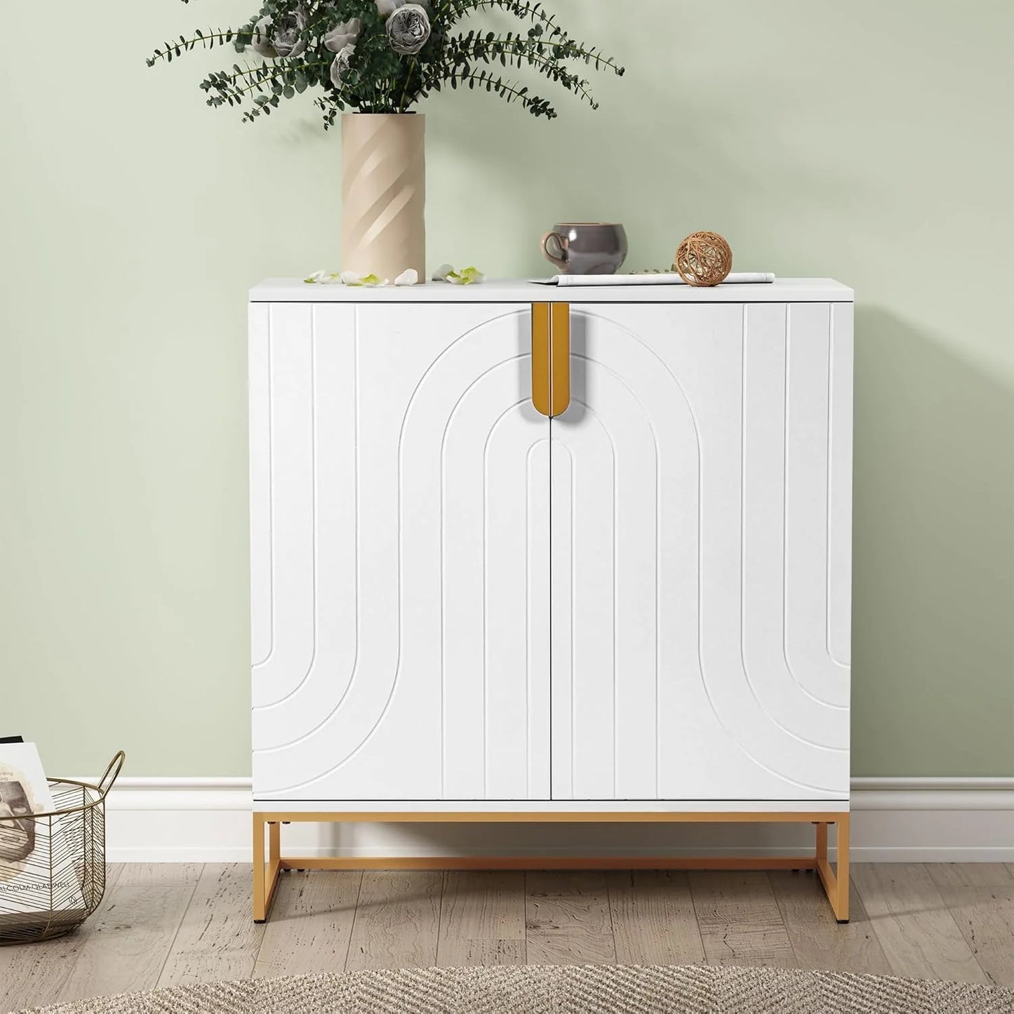 Accent Wood Grain Cabinet with 2 Doors