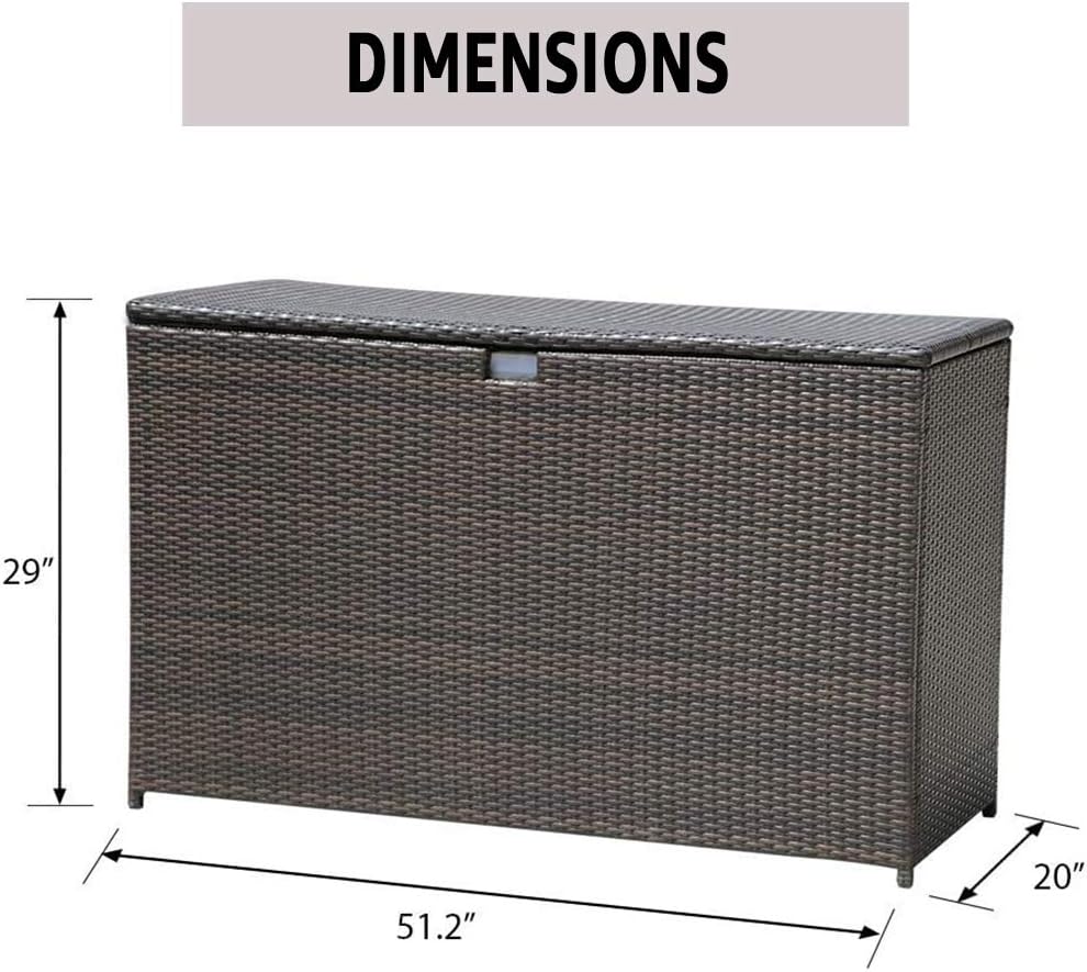 Wicker Outdoor Patio Storage Box Waterproof