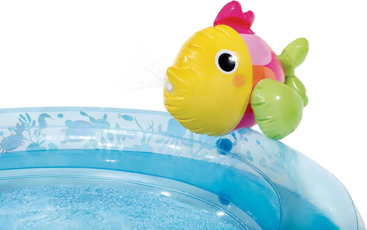 Intex 96" x 78" x 28" Inflatable Jungle Adventure Play Center Spray Kiddie Pool - Backyard Kids Water Slide, Outdoor Blow-Up Splash Pad for Toddlers