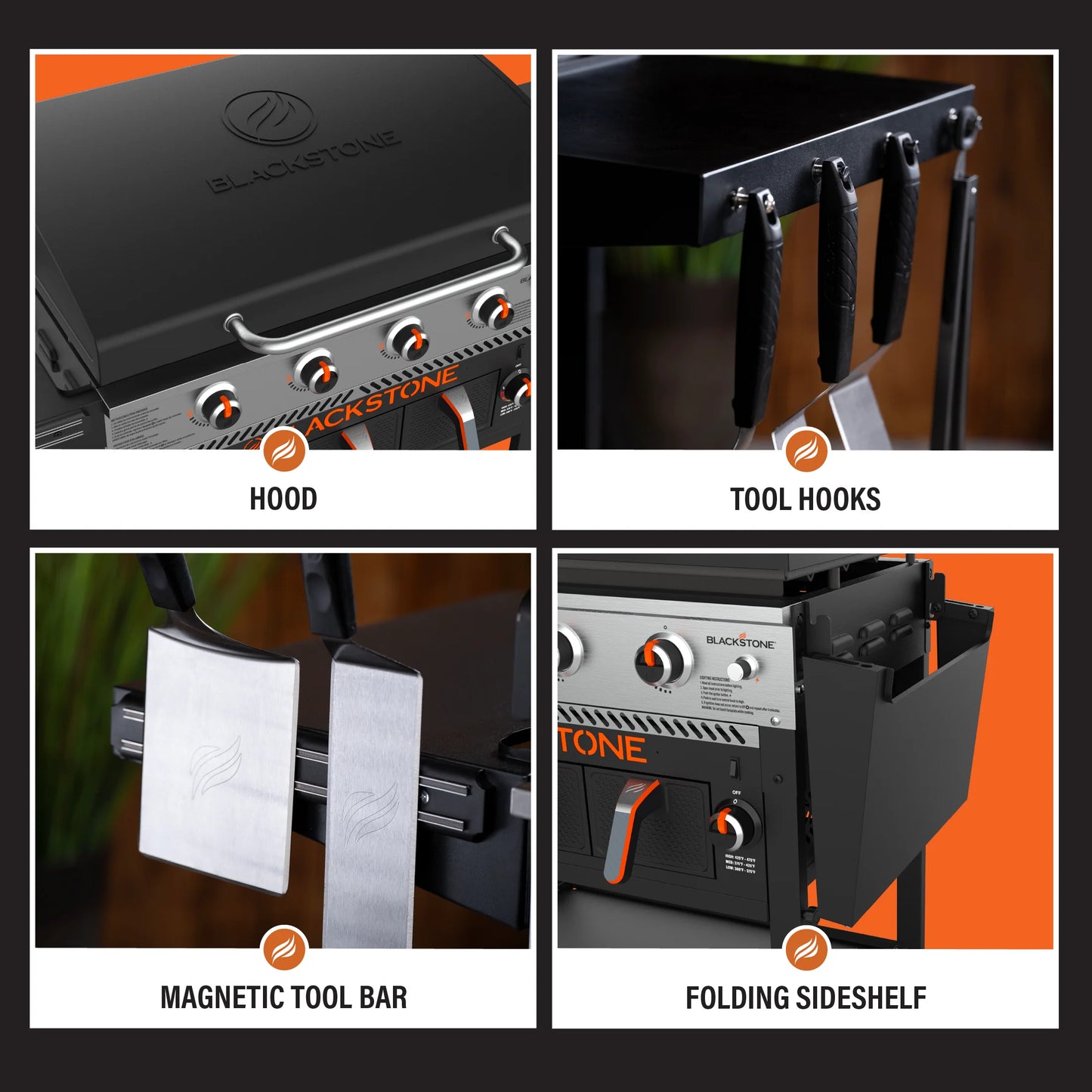 Blackstone 4-Burner 36" Propane Griddle with Air Fryer and Hood