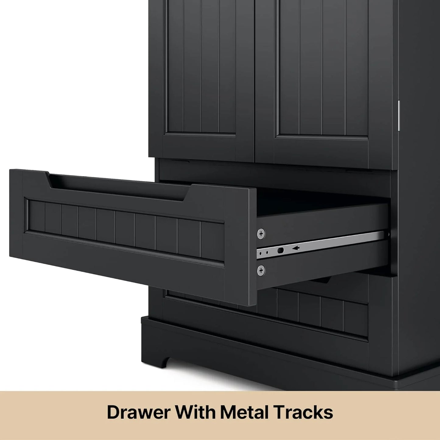 Gizoon Kitchen Pantry Cabinet with Drawers Freestanding Bathroom Storage Cabinet with Doors and Shelves, 47 Inch Small Pantry Cabinet