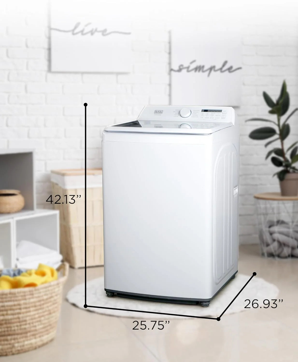 Portable Washer 6.6 lb. Capacity Washing Machine for Homes & Apartments 5 Wash Cycles Quick Connect Sink Adapter and Drain Hose Included Transparent Lid