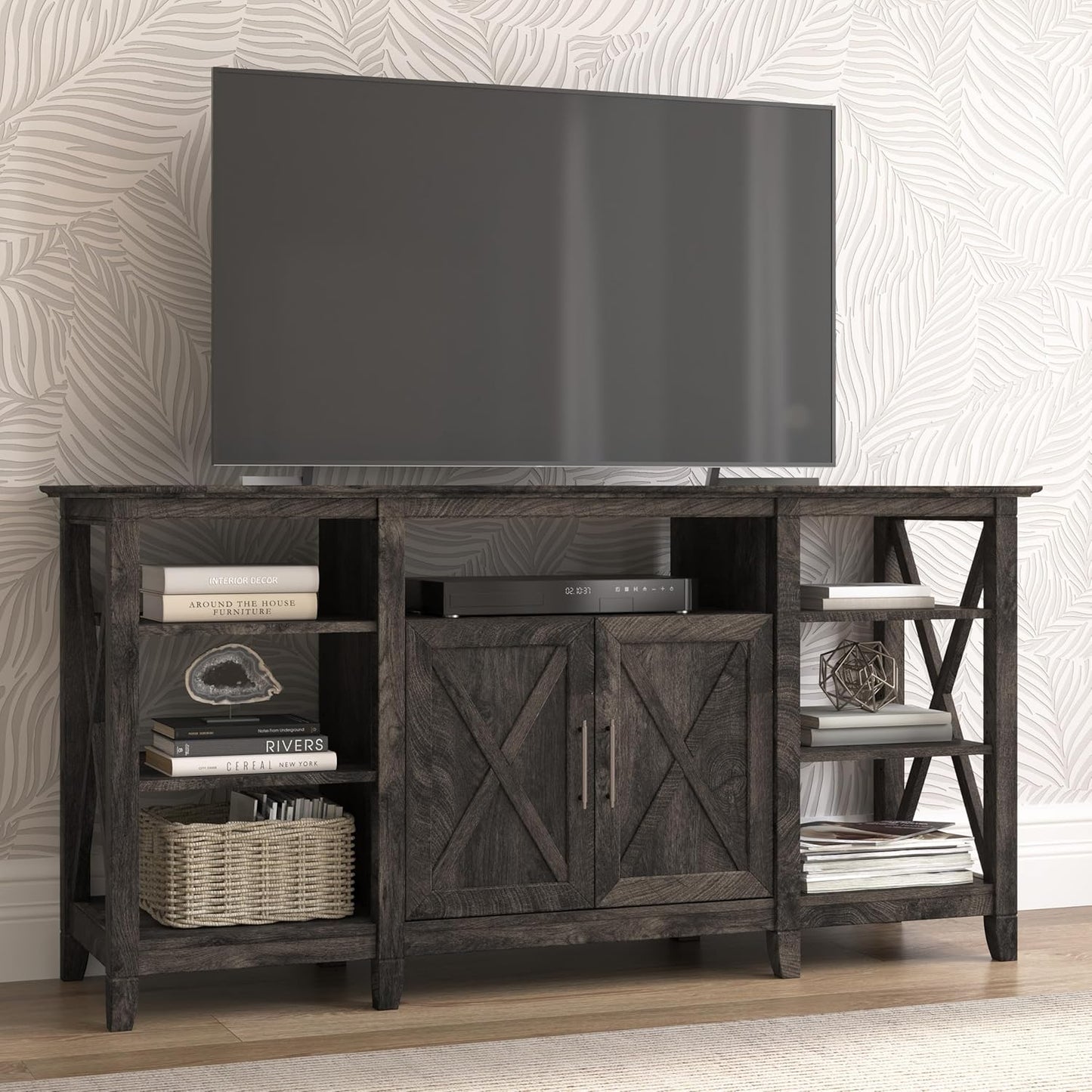 Key West Tall TV Stand for 65 Inch TV in Pure White Oak