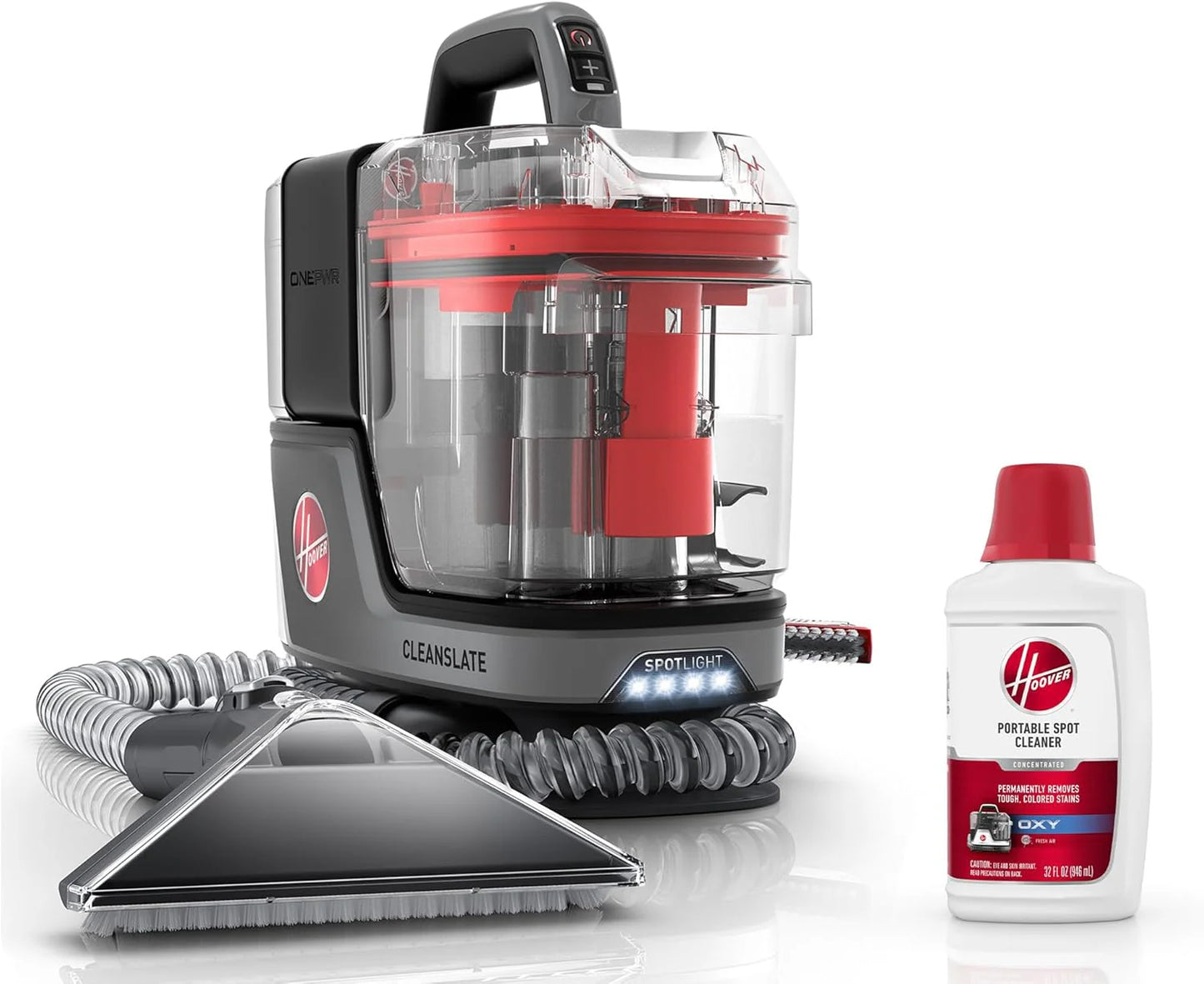 Hoover CleanSlate Plus Portable Carpet & Upholstery Spot Cleaner with Powerful Suction and Multiple Tools