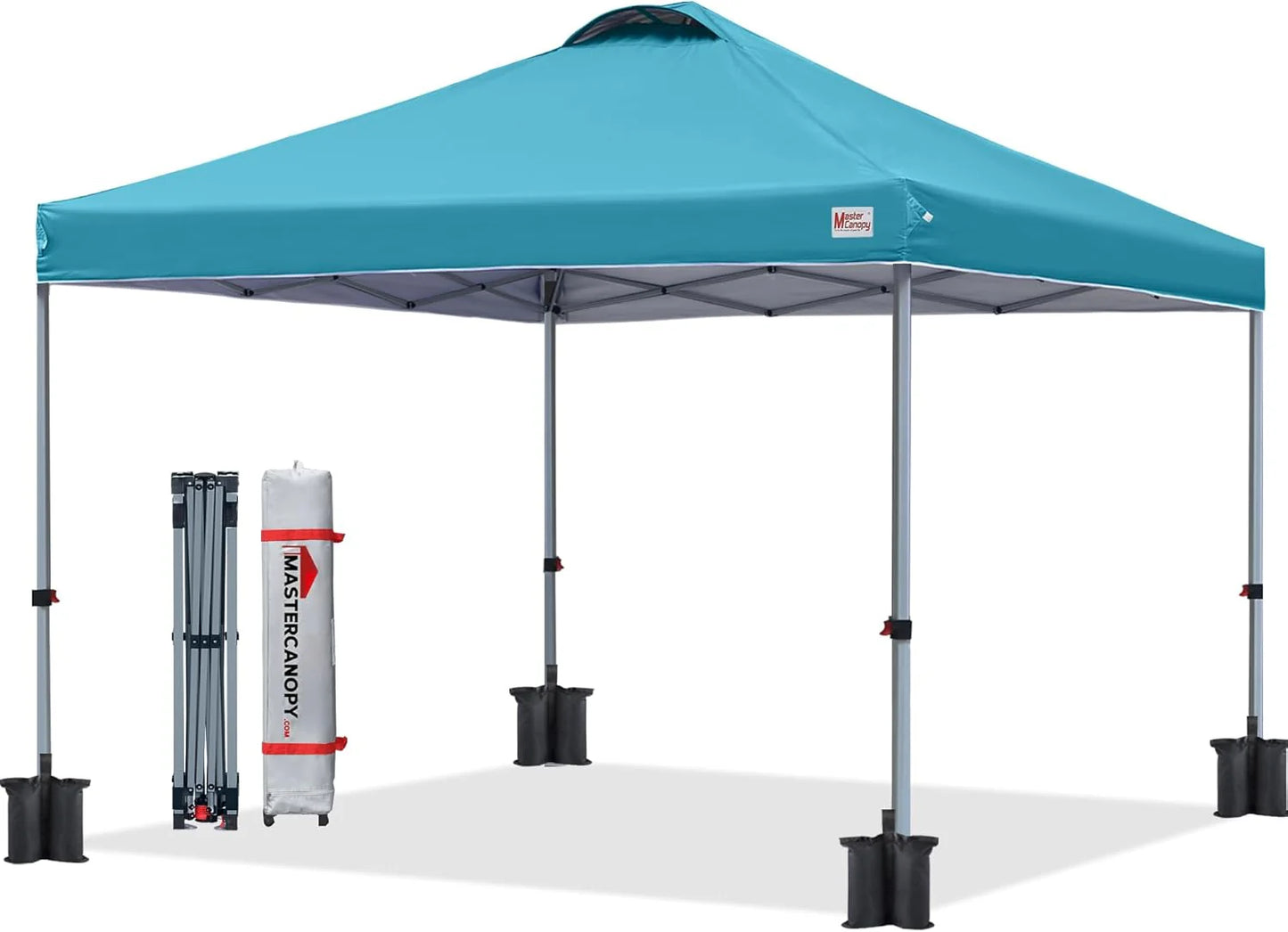 Durable Pop-up Canopy Tent with Roller Bag (10x10, Black)