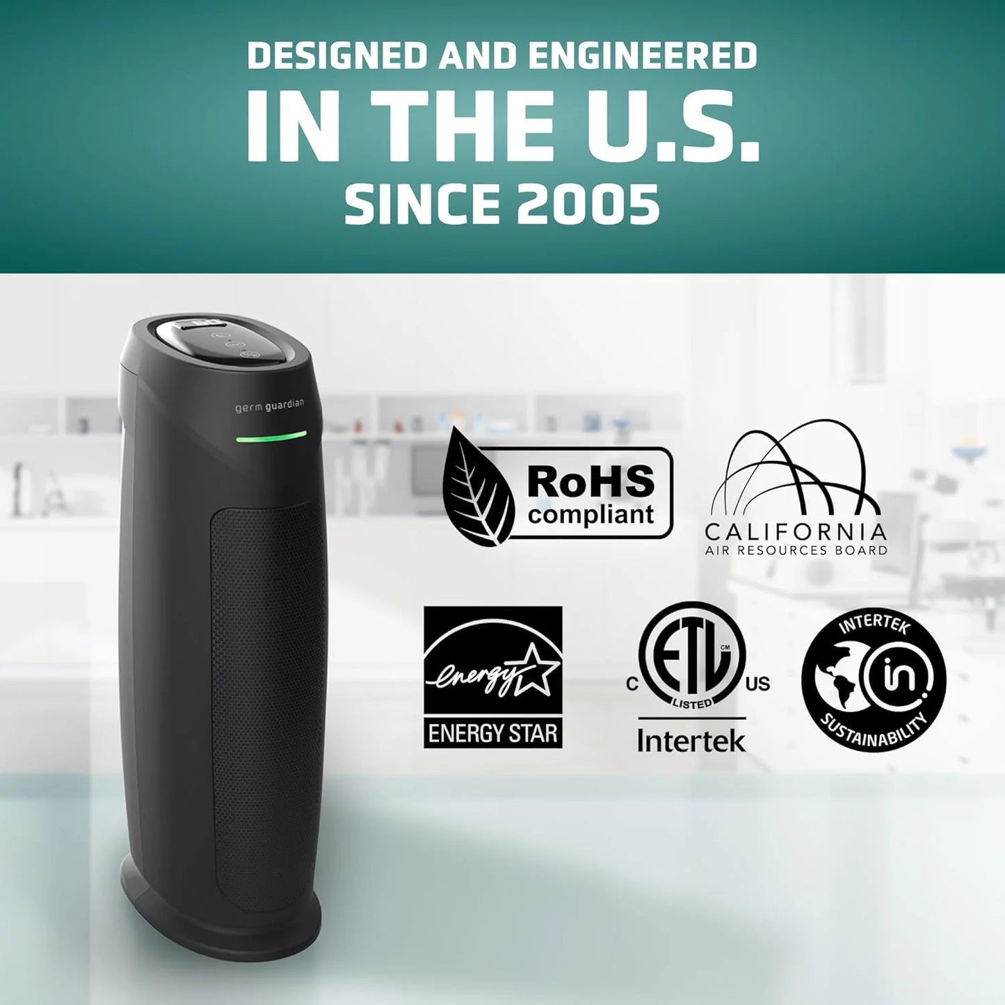Home air purifier with HEPA pure filter