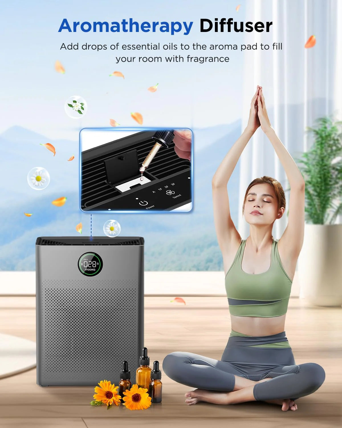 Air Purifiers for Home Large Room up to 2200sq.ft, MOOKA Air purifier for Home Pets with Washable Filter