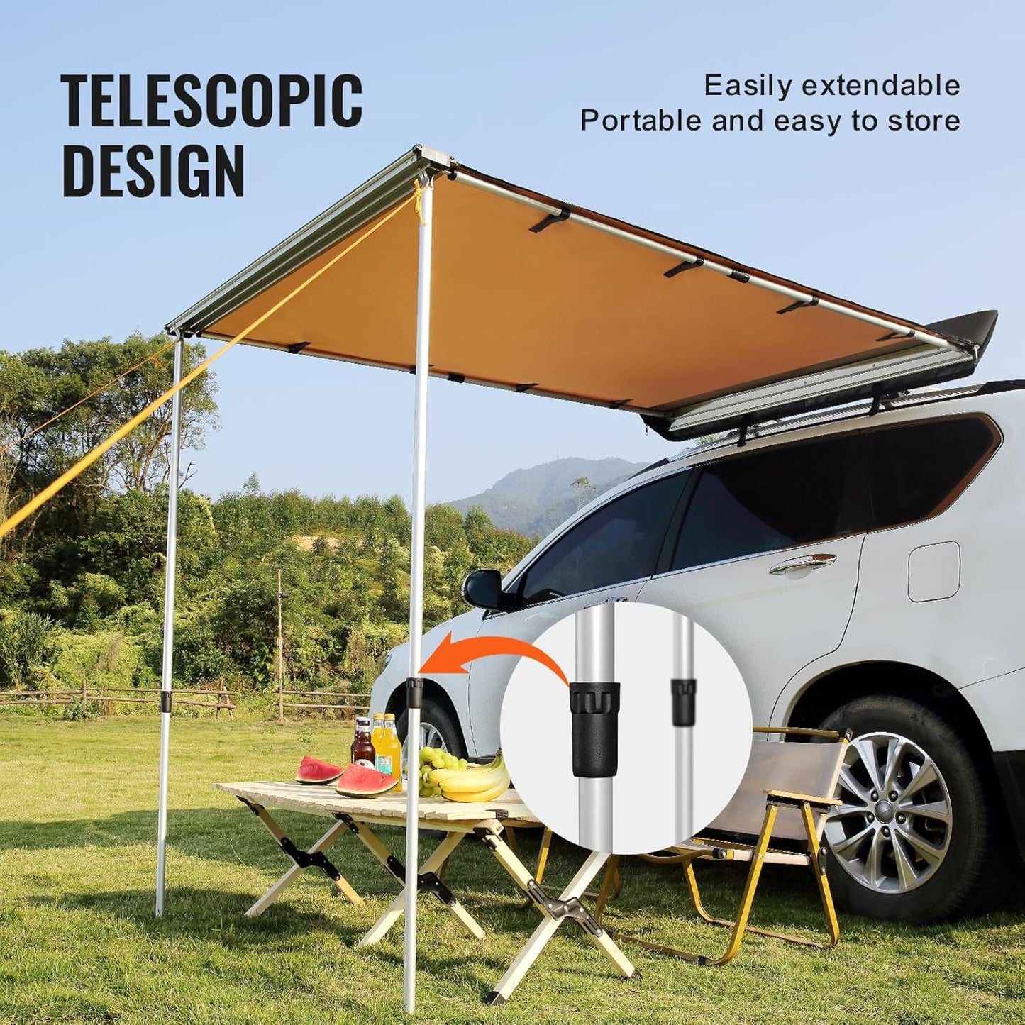 Awning Tent UV50+ Waterproof Canopy for Vehicles