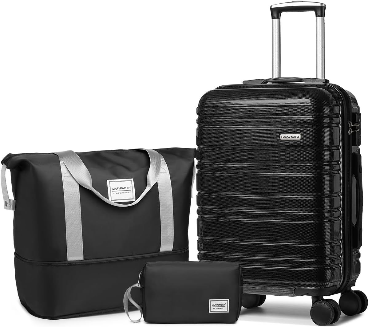 6-piece luggage set, expandable hardshell suitcase set with spinner wheels, lightweight rolling luggage set
