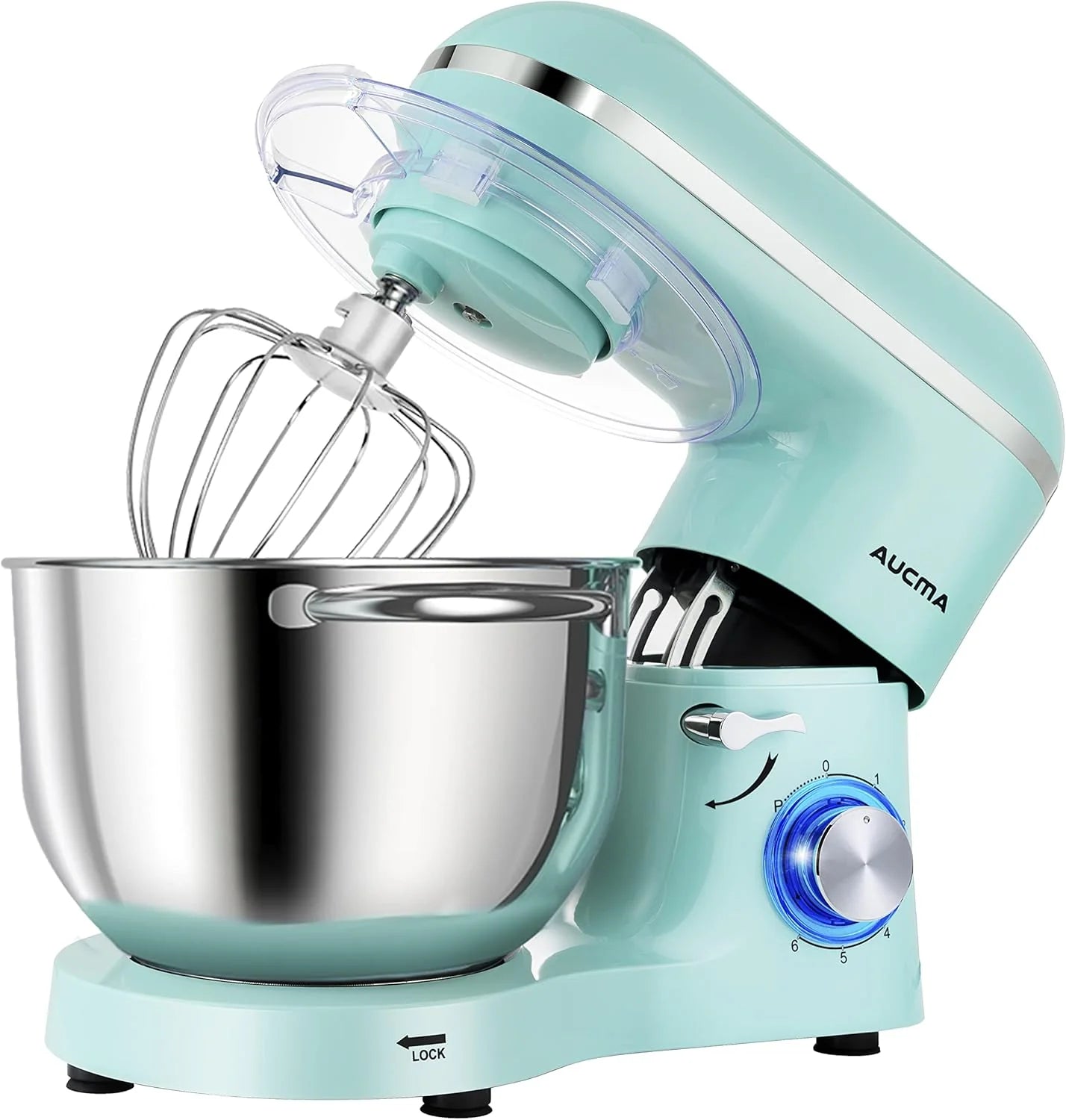 Aucma Stand Mixer,6.5-QT 660W 6-Speed Tilt-Head Food Mixer, Kitchen Electric Mixer with Dough Hook