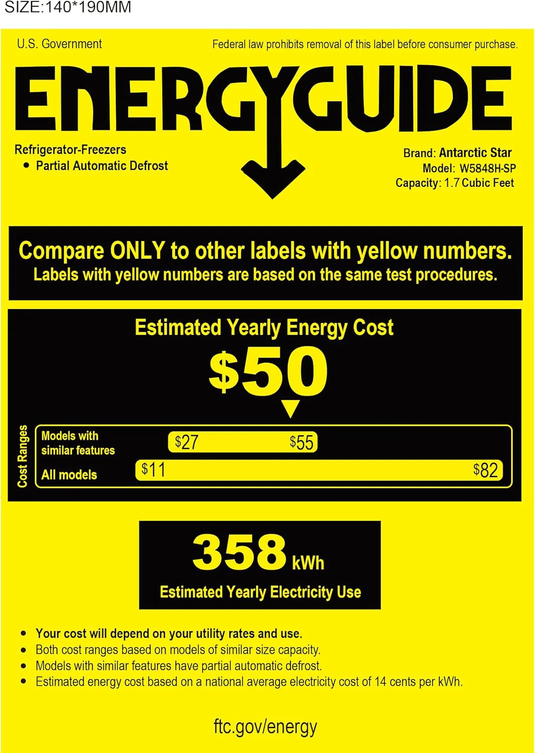 Antarctic Star Beverage Refrigerator Cooler 68 Can, Mini Fridge with Glass Door for Beer Drinks Wine,Freestanding Small Fridge with Electronic Temperature Control for Home and Bar,1.7 cu.ft