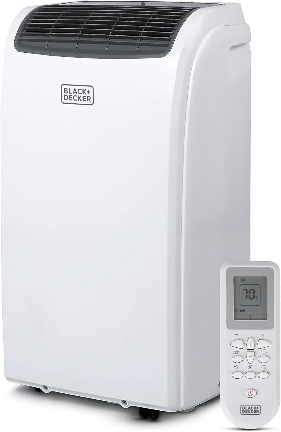 BLACK+DECKER 10,000 BTU Portable Air Conditioner for Rooms up to 450 Sq. with Remote Control, White