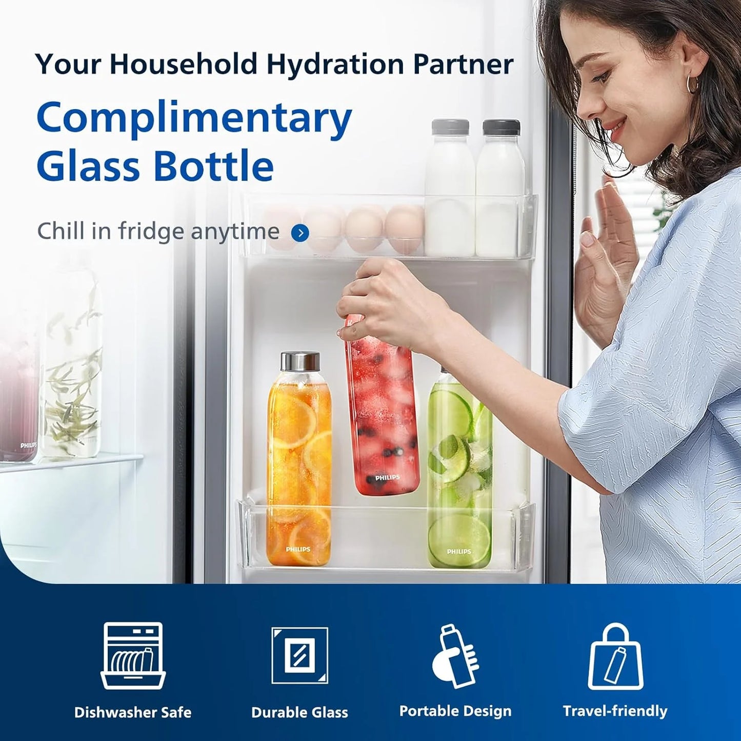 Reverse osmosis water filter countertop, Philips 5-inch water filtration system purifier