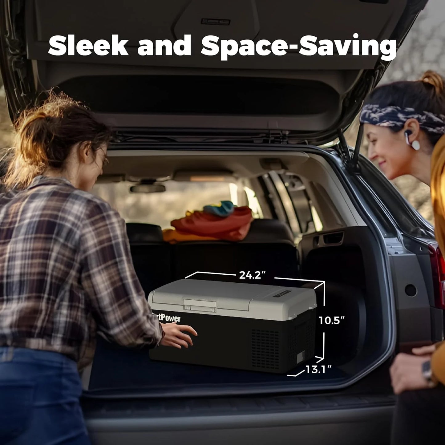 12V Refrigerator 21 Quart Portable Freezer 50 Hours Keep Cool,Electric Cooler for Vehicles Car Refrigerator 12V Portable Fridge for Car Camping Truck Van RV SUV Road Trip Travel RF20