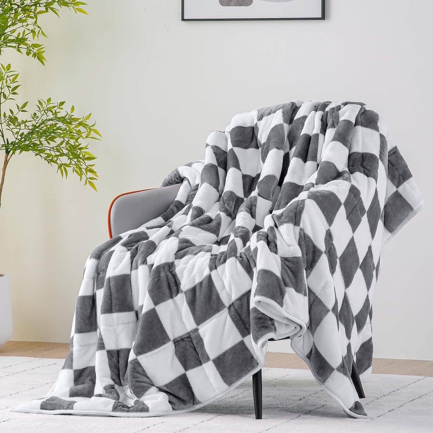 Weighted Blanket Queen Size 15lbs 60x80 inches with Soft Plush Fleece