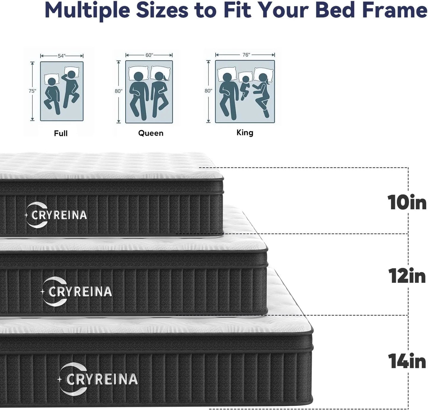 Queen Mattress, 12-inch Queen Hybrid Mattress