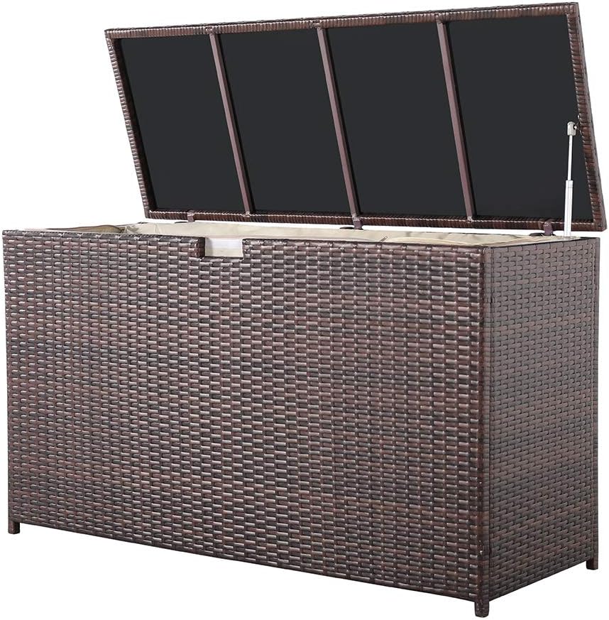 Wicker Outdoor Patio Storage Box Waterproof