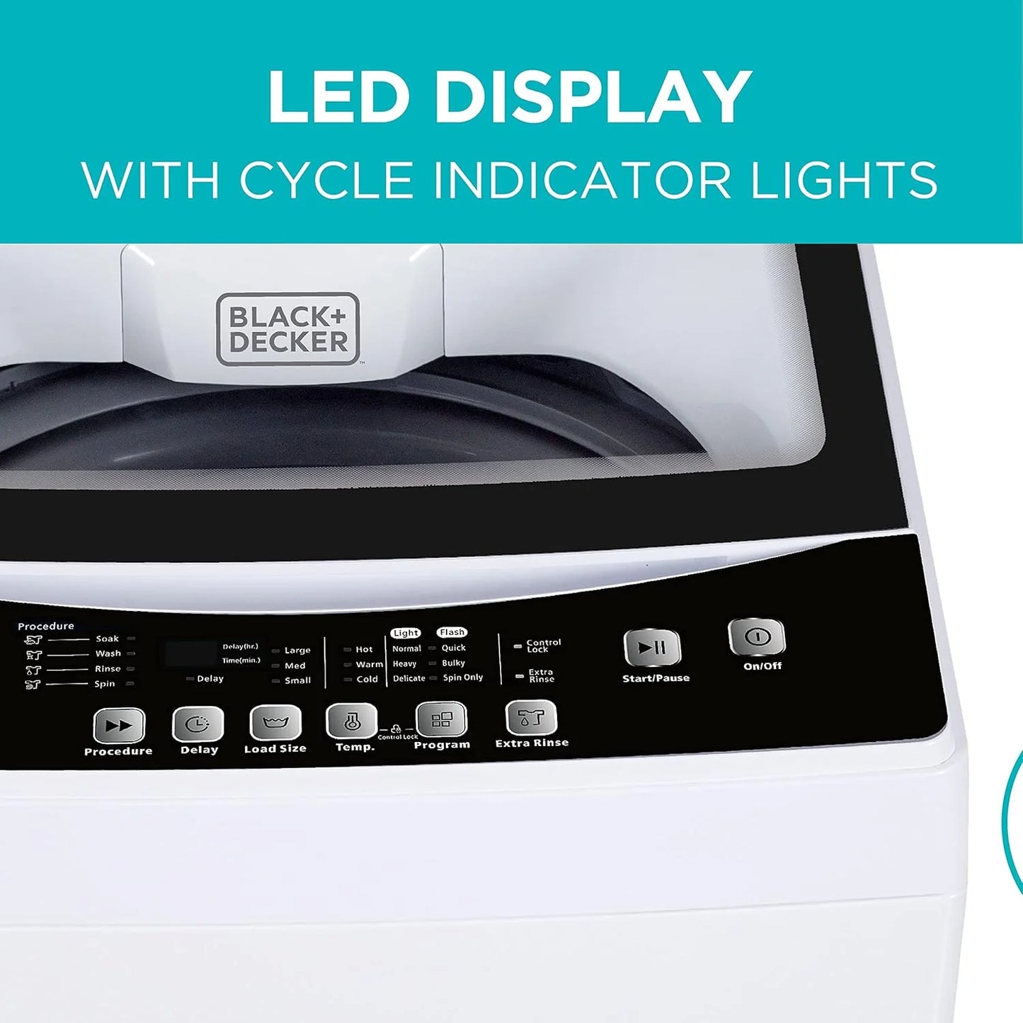 Portable Washer 6.6 lb. Capacity Washing Machine for Homes & Apartments 5 Wash Cycles Quick Connect Sink Adapter and Drain Hose Included Transparent Lid