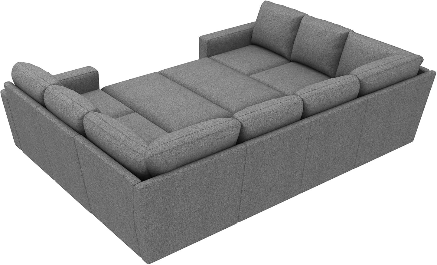 HONBAY Modular Sectional Sleeper Sofa with Pull Out Bed, L Shaped Couch with Storage Seat, Convertible Sectional Couches for Living Room