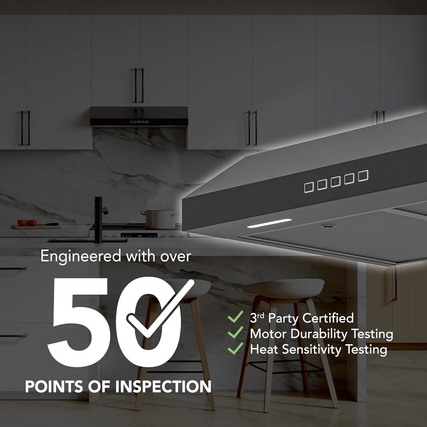 Broan-NuTone Three-Speed Glacier Undercabinet Range Hood with LED Light, ADA Compliant