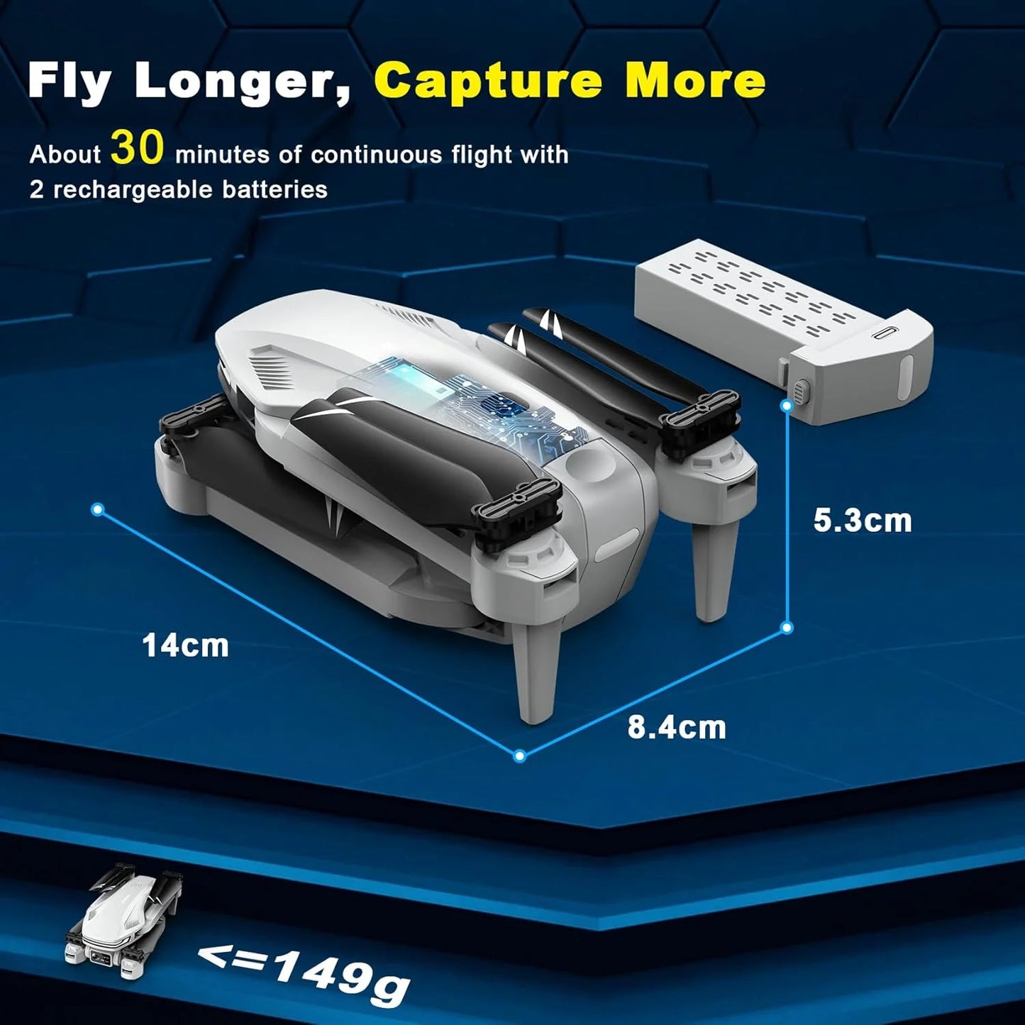 2K HD FPV Drone for Adults with Camera - Altitude Hold Foldable and Portable