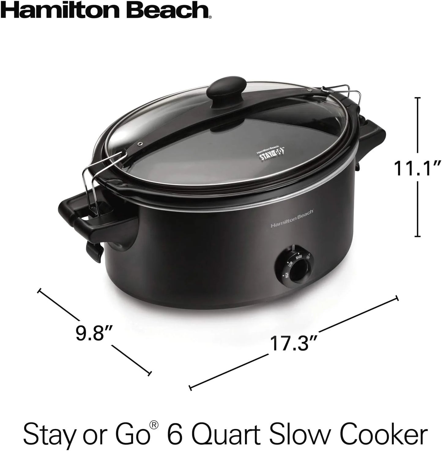 Slow Cooker, Extra Large 10 Quart, Stay or Go Portable With Lid Lock
