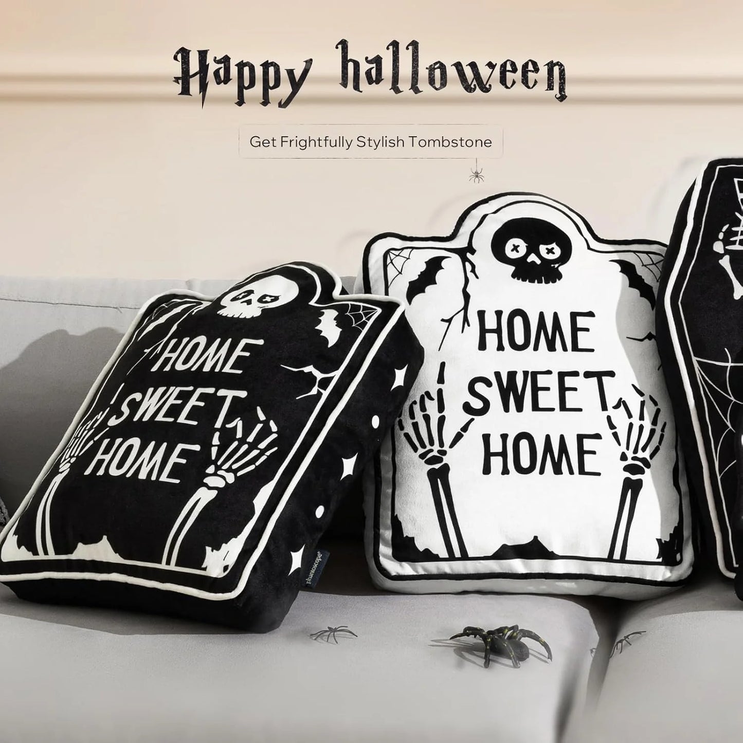 Happy Halloween Shaped Throw Pillow