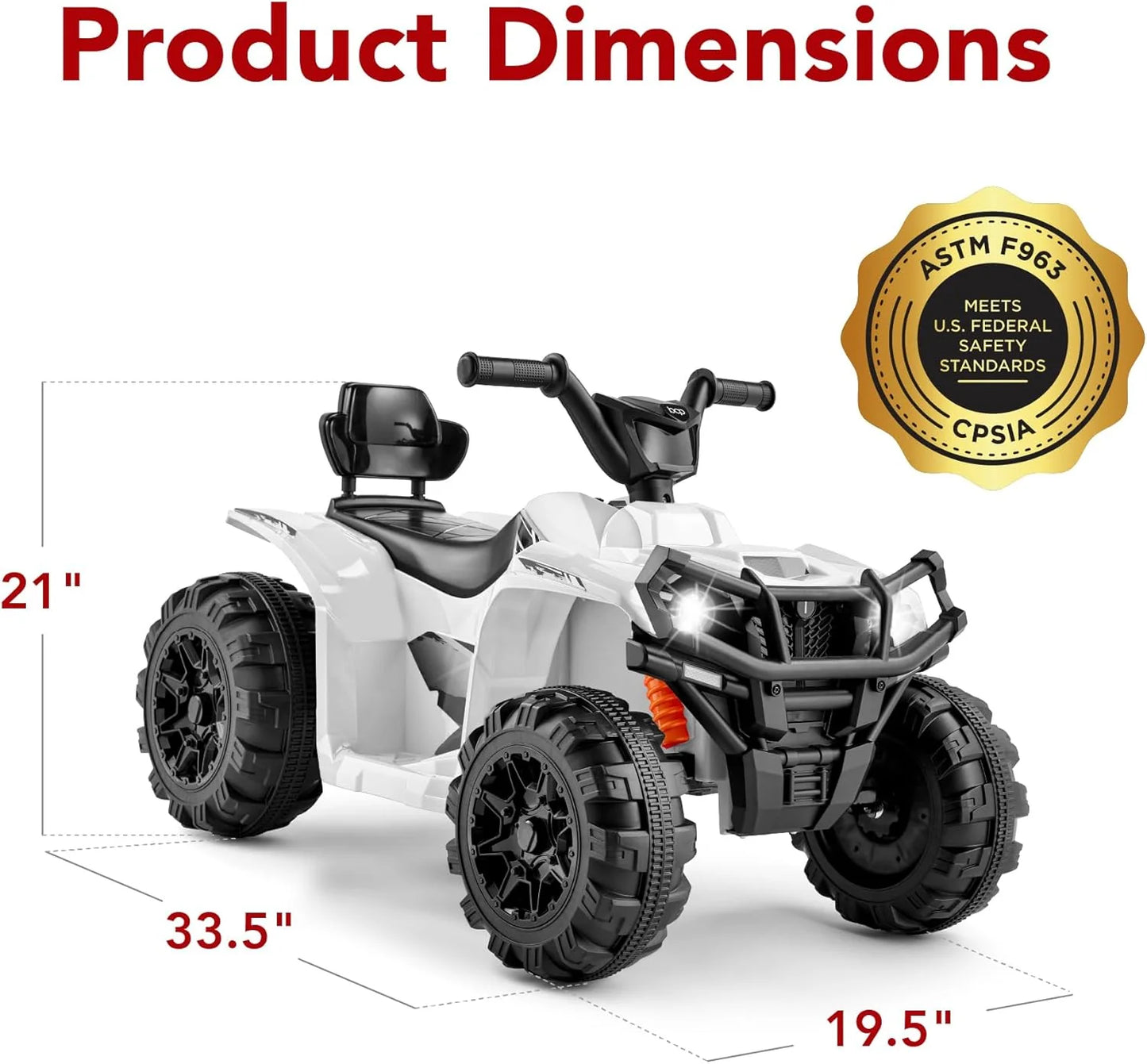 Best Choice Products 12V Kids Ride-On Electric ATV, 4-Wheeler Quad Car Toy w/Bluetooth Audio, 2.4mph Max Speed, Treaded Tires, LED Headlights, Radio