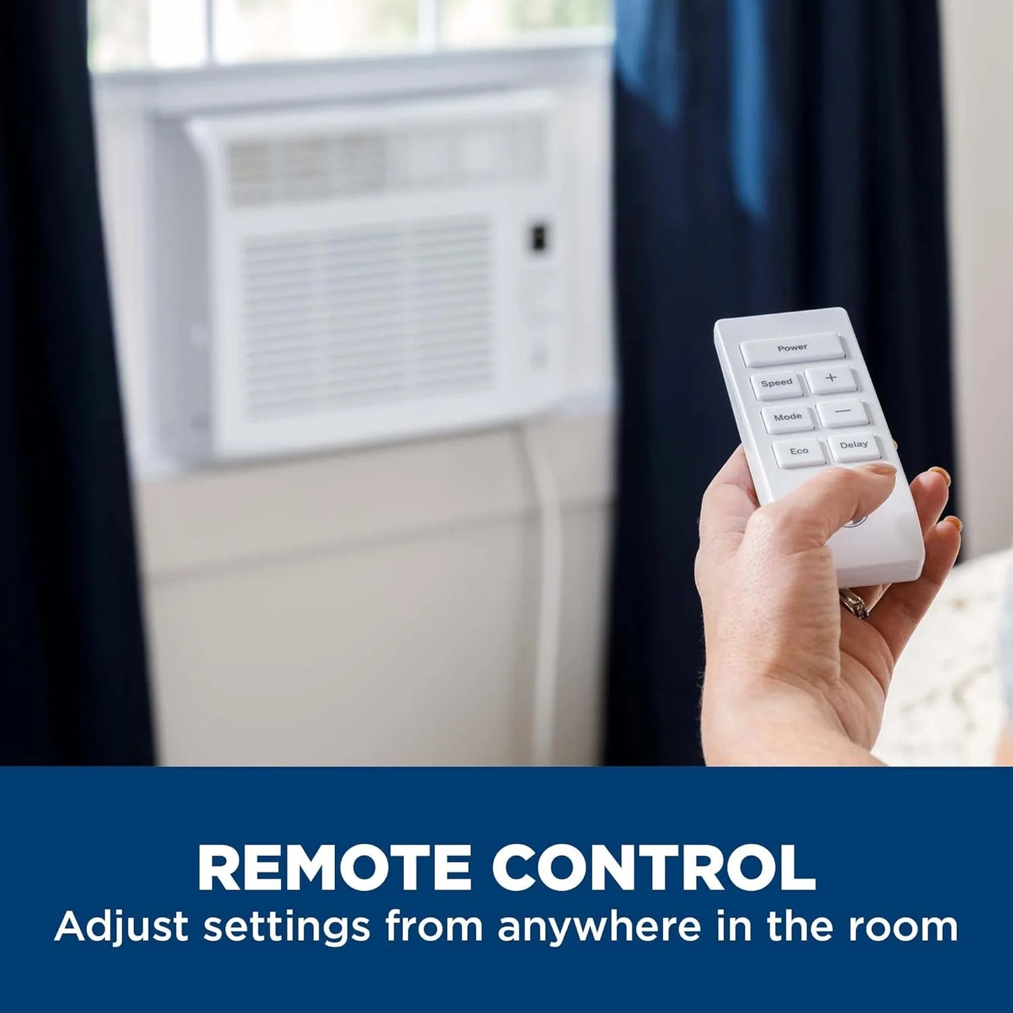 GE Window Air Conditioner Unit, 5,000 BTU for Small Rooms up to 150 sq ft. with Manual Adjustable Fan and Cooling Settings, Perfect for Small Bedroom or Living Room, Easy Install Kit Included, White