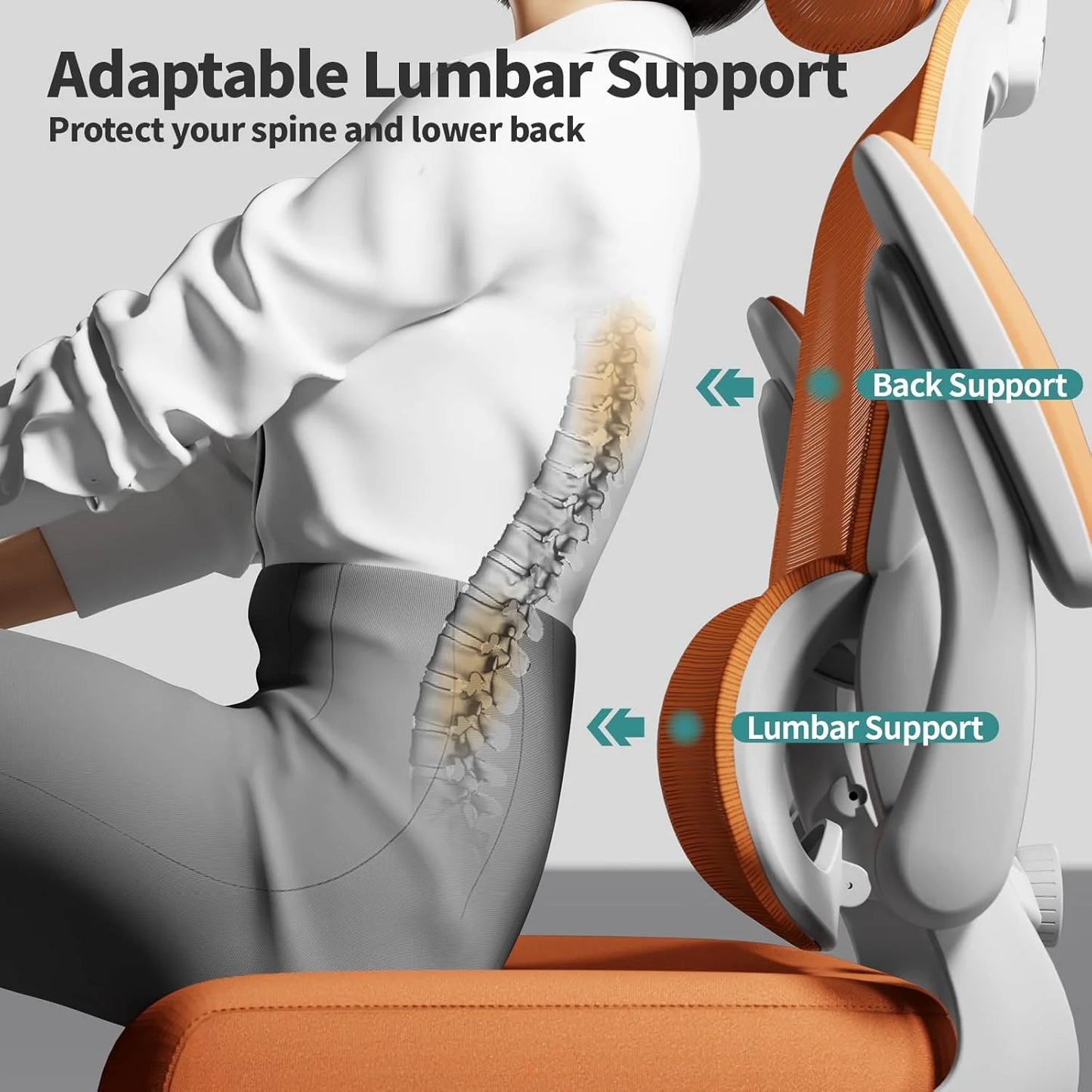 TRALT Office Chair Ergonomic Desk Chair 330 lbs Home Gaming Chair with Wheels