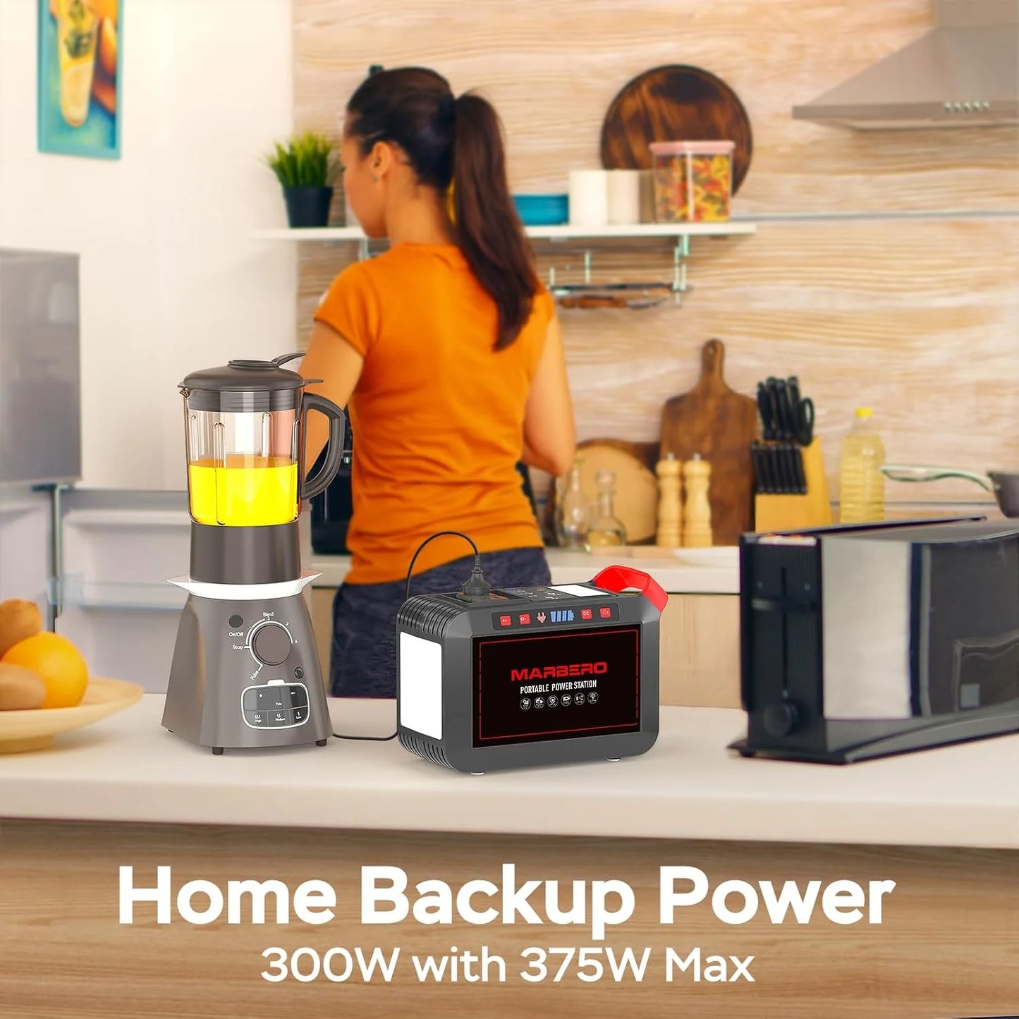 Portable Power Station 88Wh Camping Lithium Battery Solar Generator Fast Charging with AC Outlet 120W Peak Power Bank