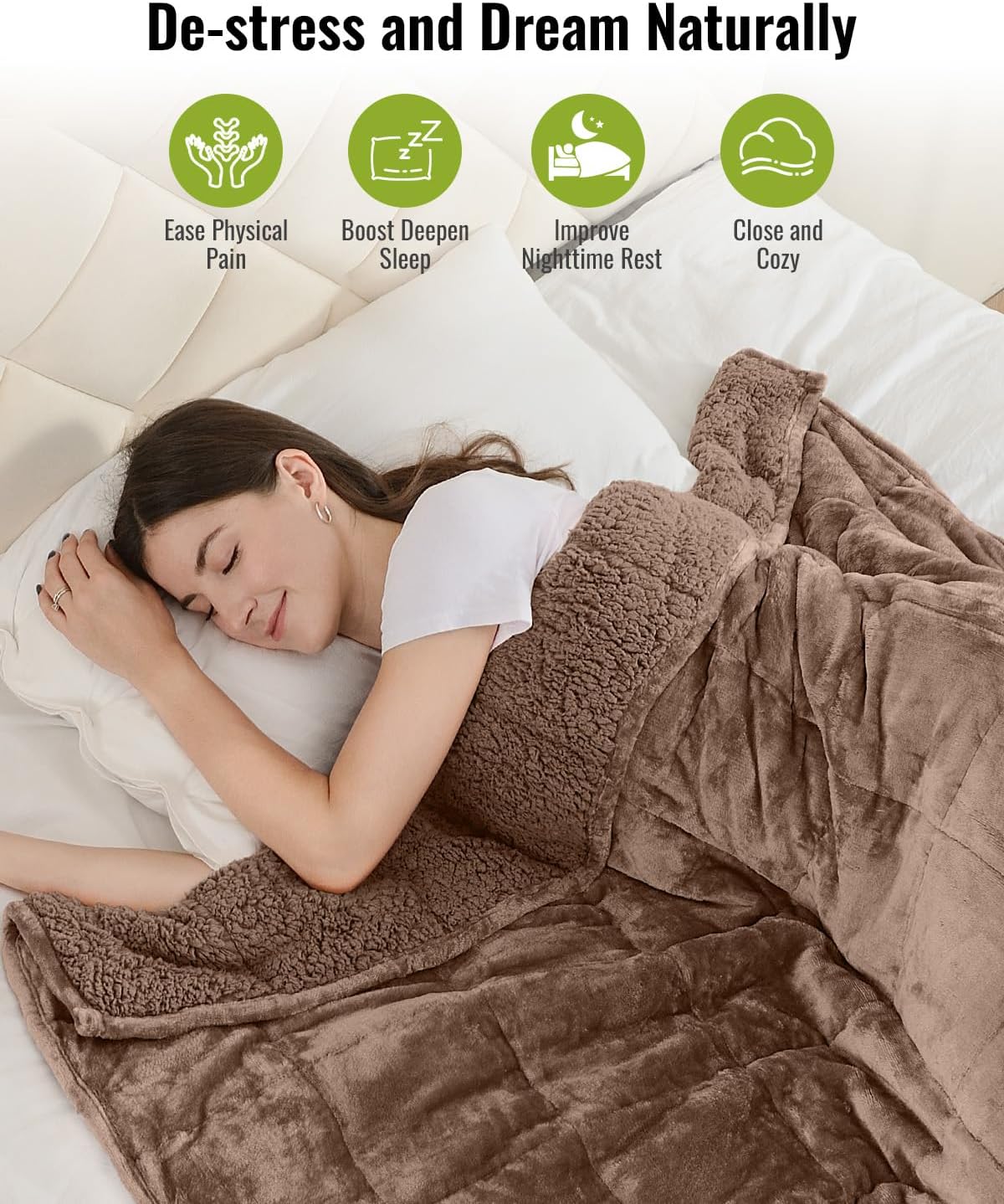 Weighted Blanket Queen Size 15lbs 60x80 inches with Soft Plush Fleece