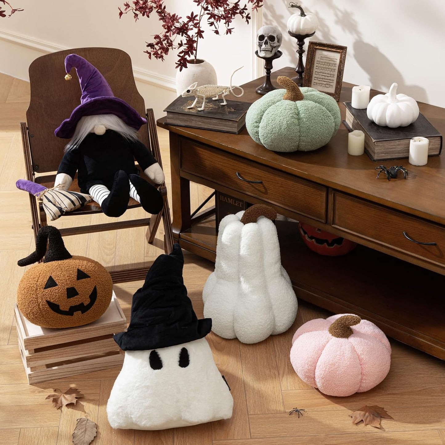 Teddy Fleece Pumpkin Throw Pillows