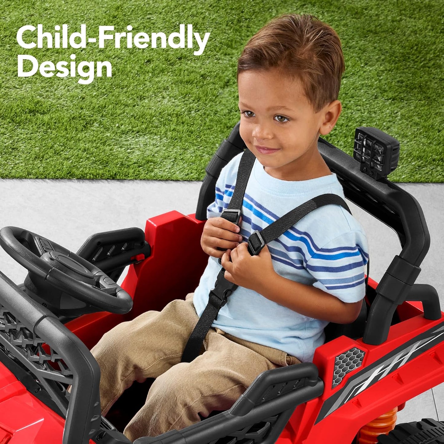 Children's black UTV electric children's car