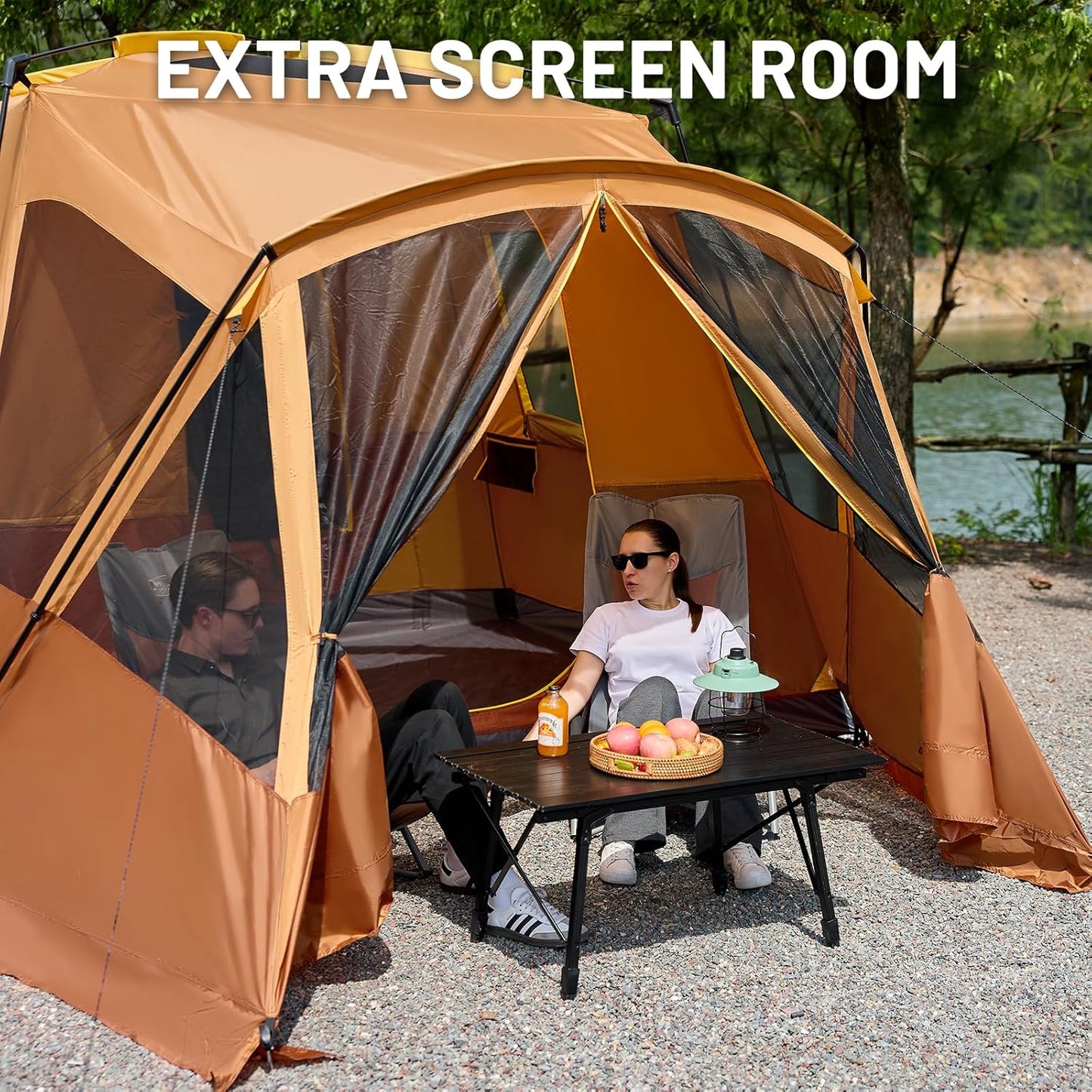 TIMBER RIDGE 5-9 Person SUV Tent with Screen Porch and Awning for Family Camping, Weather Resistant and Portable Van or Car Tent, Includes Rainfly and Storage Bag, 13' W X 10' L X 7.1' H