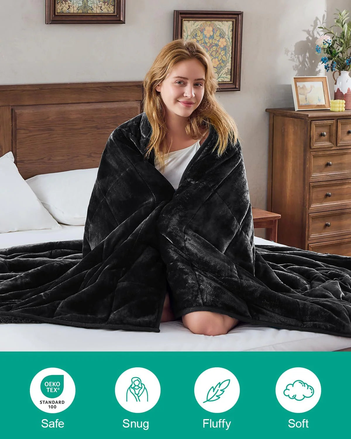 Sherpa Fleece Weighted Blanket 15 lbs 60"x 80"