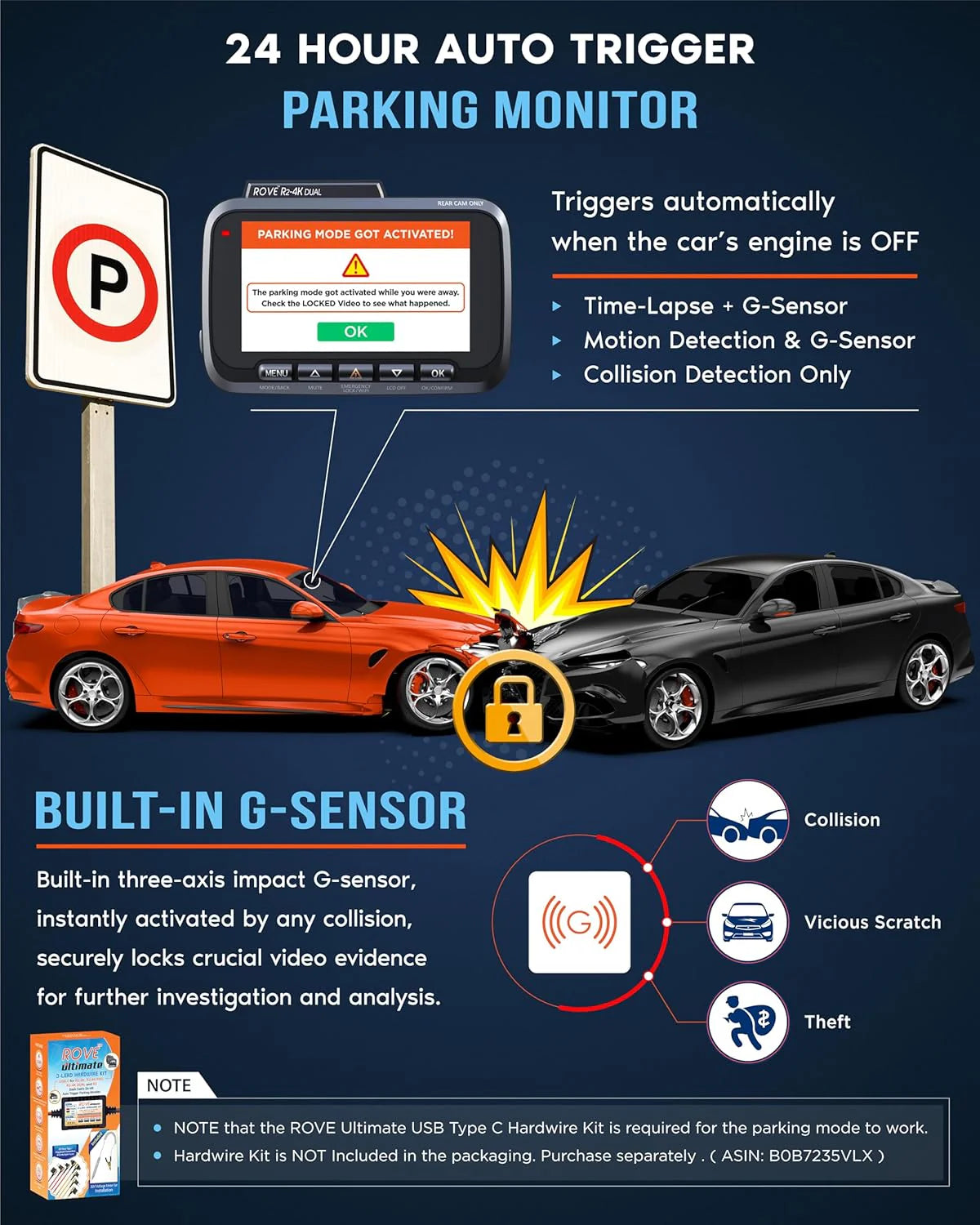 Driving recorder dual instrument cam front and rear, Starvis 2 sensor, free 128GB card, 5G WiFi - fastest download speed for up to 20mb/s App, 3-inch IPS, 24H parking mode