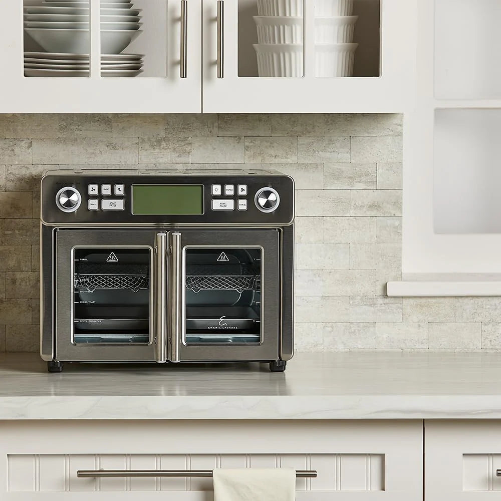 Emeril Lagasse Dual Zone 360 Air Fryer Oven Combo with French Door, 25 QT Extra Large, Cook Two Foods in Different Ways, Up to 60% Faster from Frozen to Finish