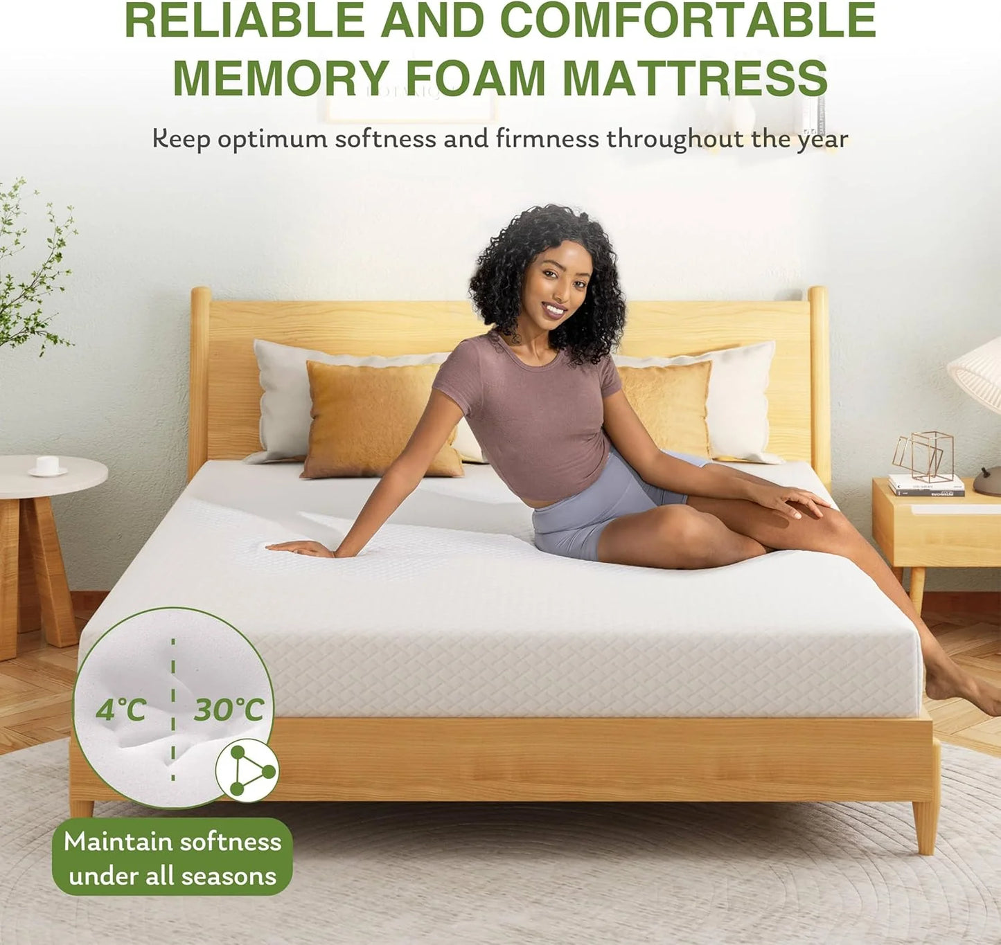 8-inch double mattress with memory foam for medium firm support