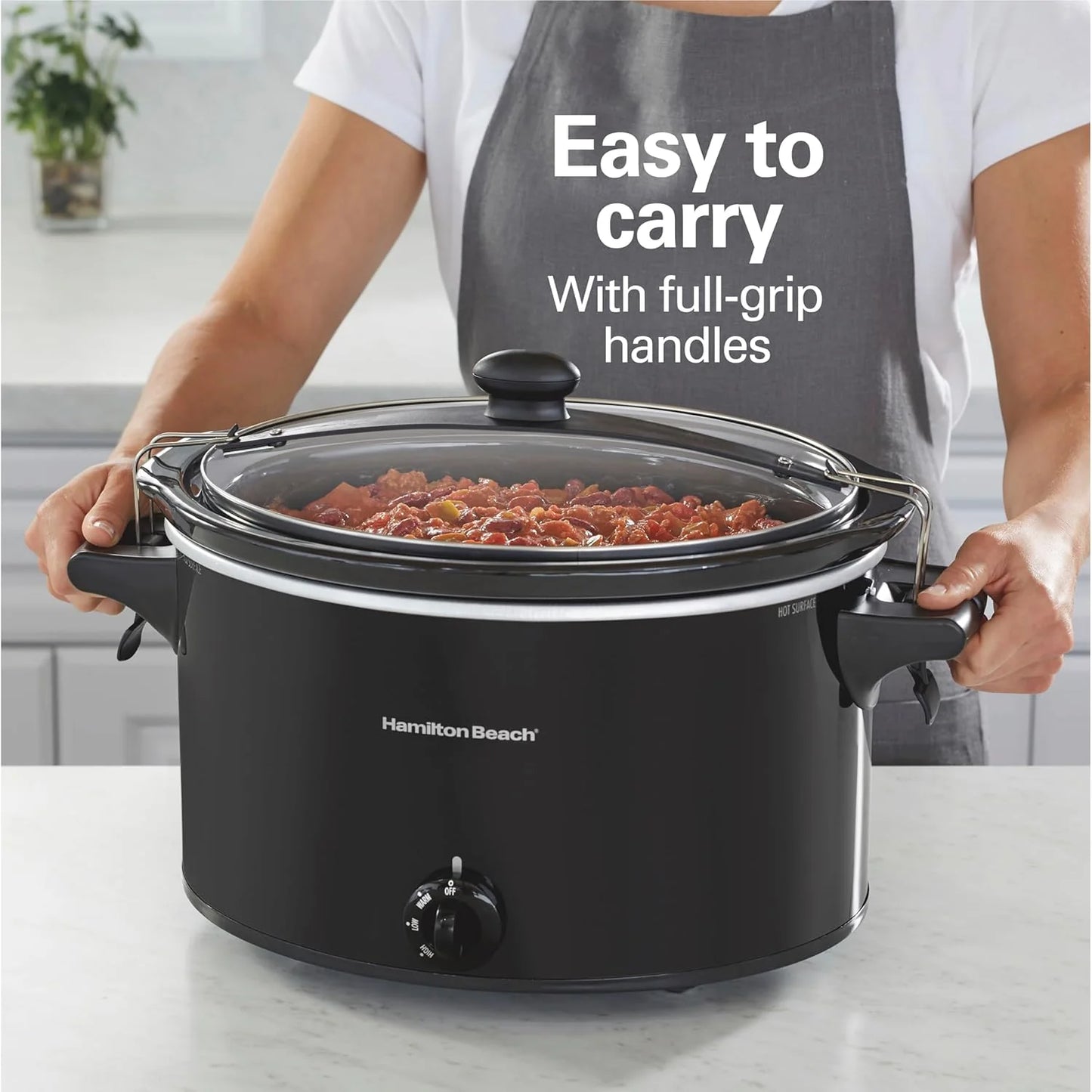 Slow Cooker, Extra Large 10 Quart, Stay or Go Portable With Lid Lock