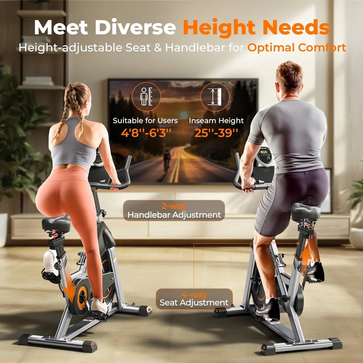 Arita brand fitness bicycle Home fixed fitness treadmill Low noise design, tablet stand