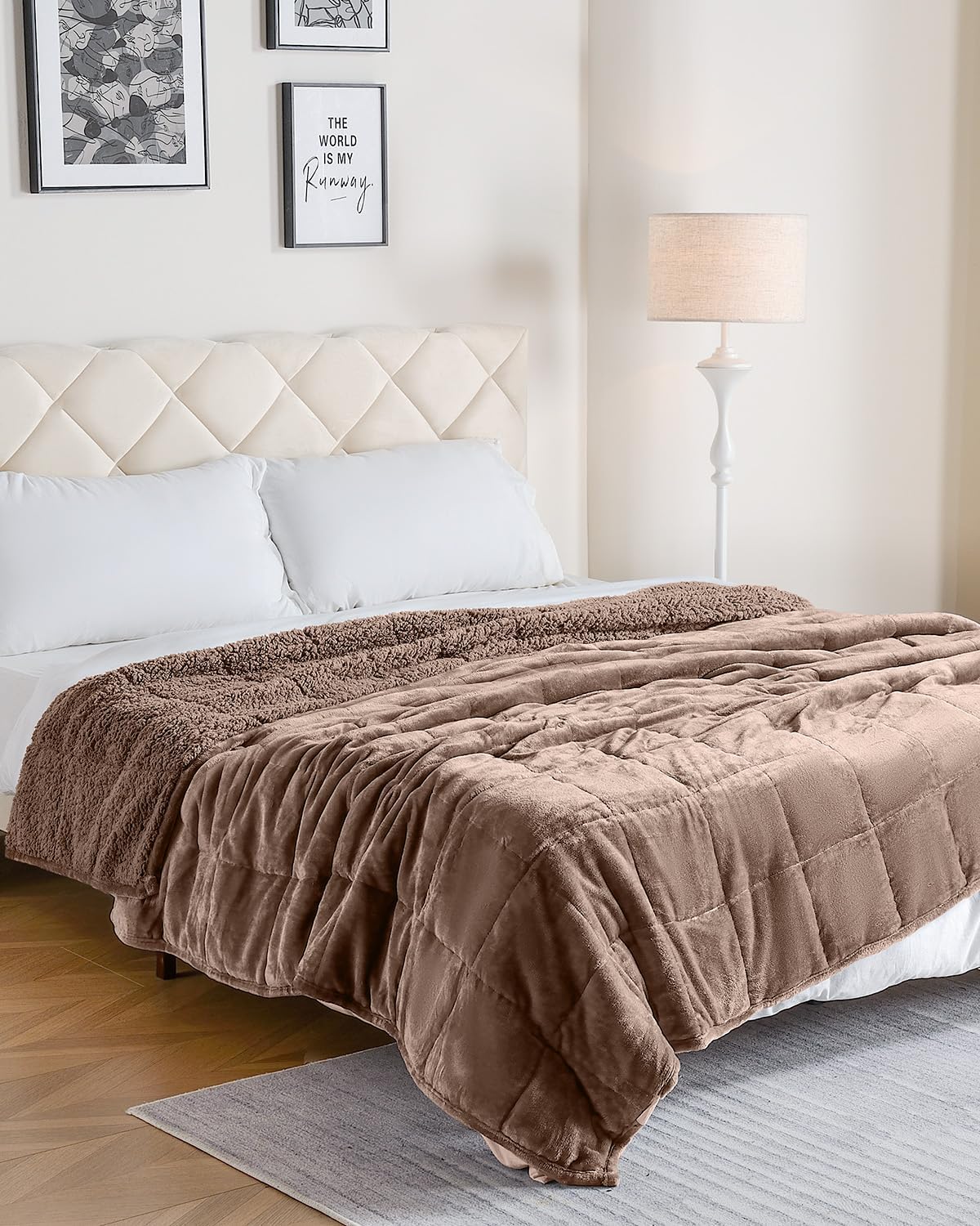 Weighted Blanket Queen Size 15lbs 60x80 inches with Soft Plush Fleece