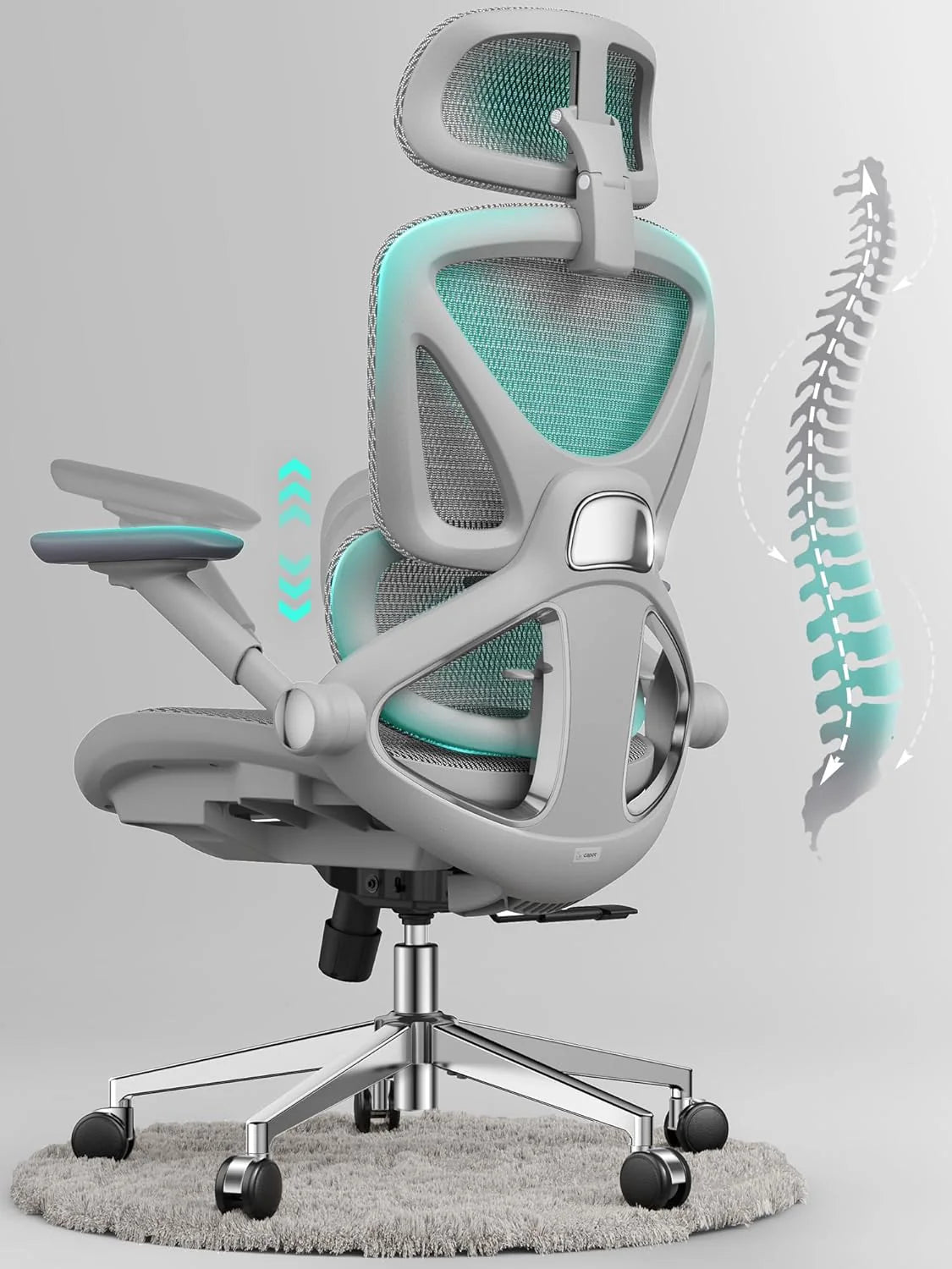 Ergonomic Mesh Office Chair with Adjustable Lumbar High Back Desk Chair 400 lbs