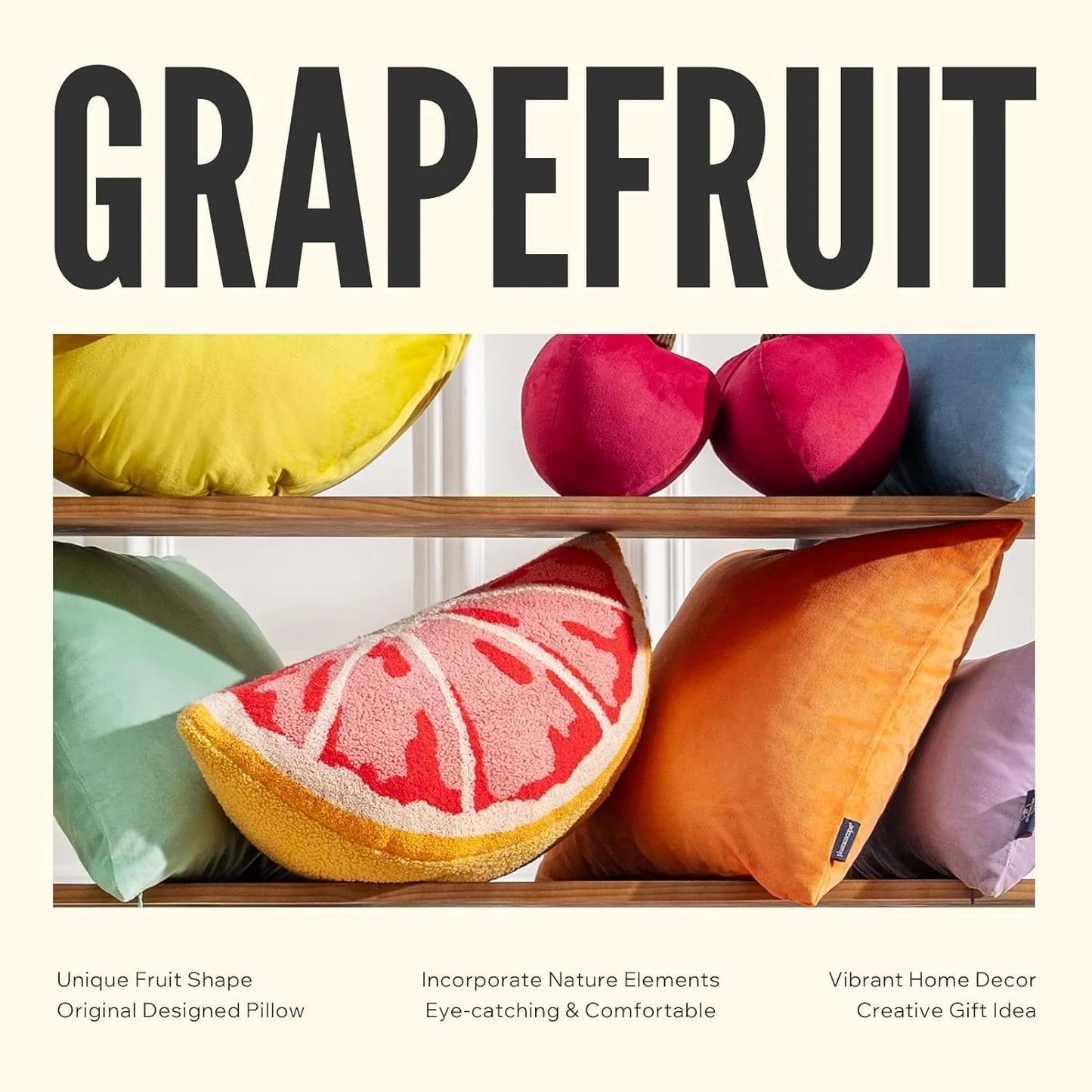 Fruit Shaped Pillows Series Grapefruit Shaped Throw Pillow