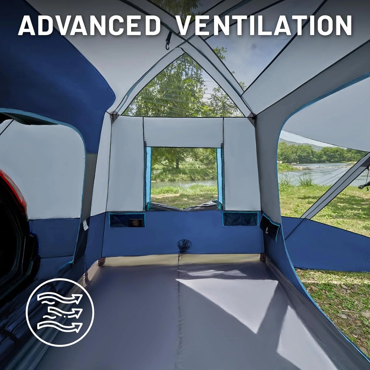 TIMBER RIDGE 5-9 Person SUV Tent with Screen Porch and Awning for Family Camping, Weather Resistant and Portable Van or Car Tent, Includes Rainfly and Storage Bag, 13' W X 10' L X 7.1' H