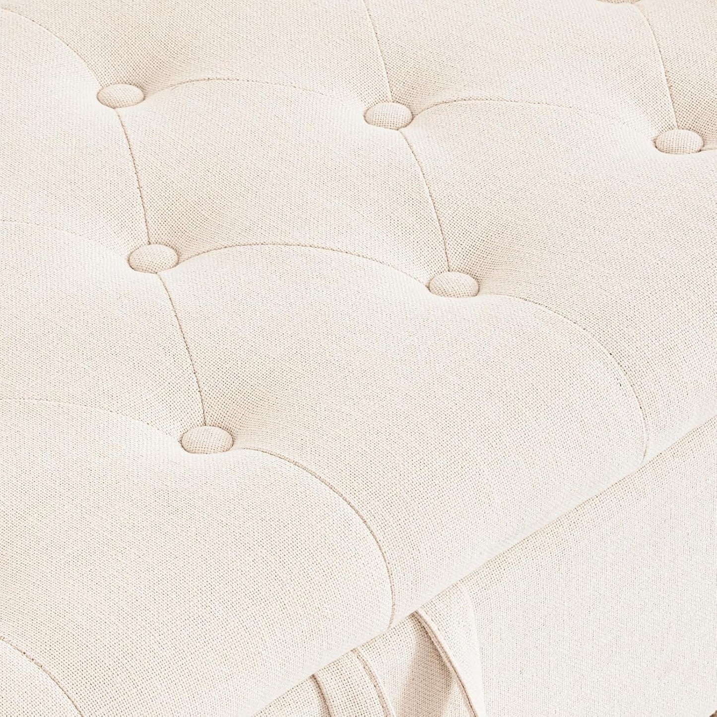 Furniliving Modern Storage Ottoman Bench, Sherpa Ottoman End of Bed Bench with Solid Wood Legs Upholstered Ottoman Benches with Storage Indoor Bench