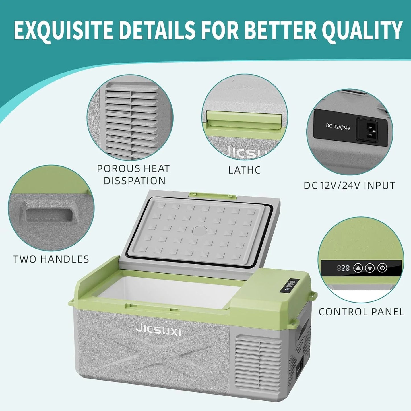 12V Car Refrigerator, 17 Quart Portable Freezer 12 Car Fridge (-4F~68F) Compressor Electric Cooler with 12/24V DC 110-240V AC, APP Control For Car Truck RV Camping, Travel Outdoor Home