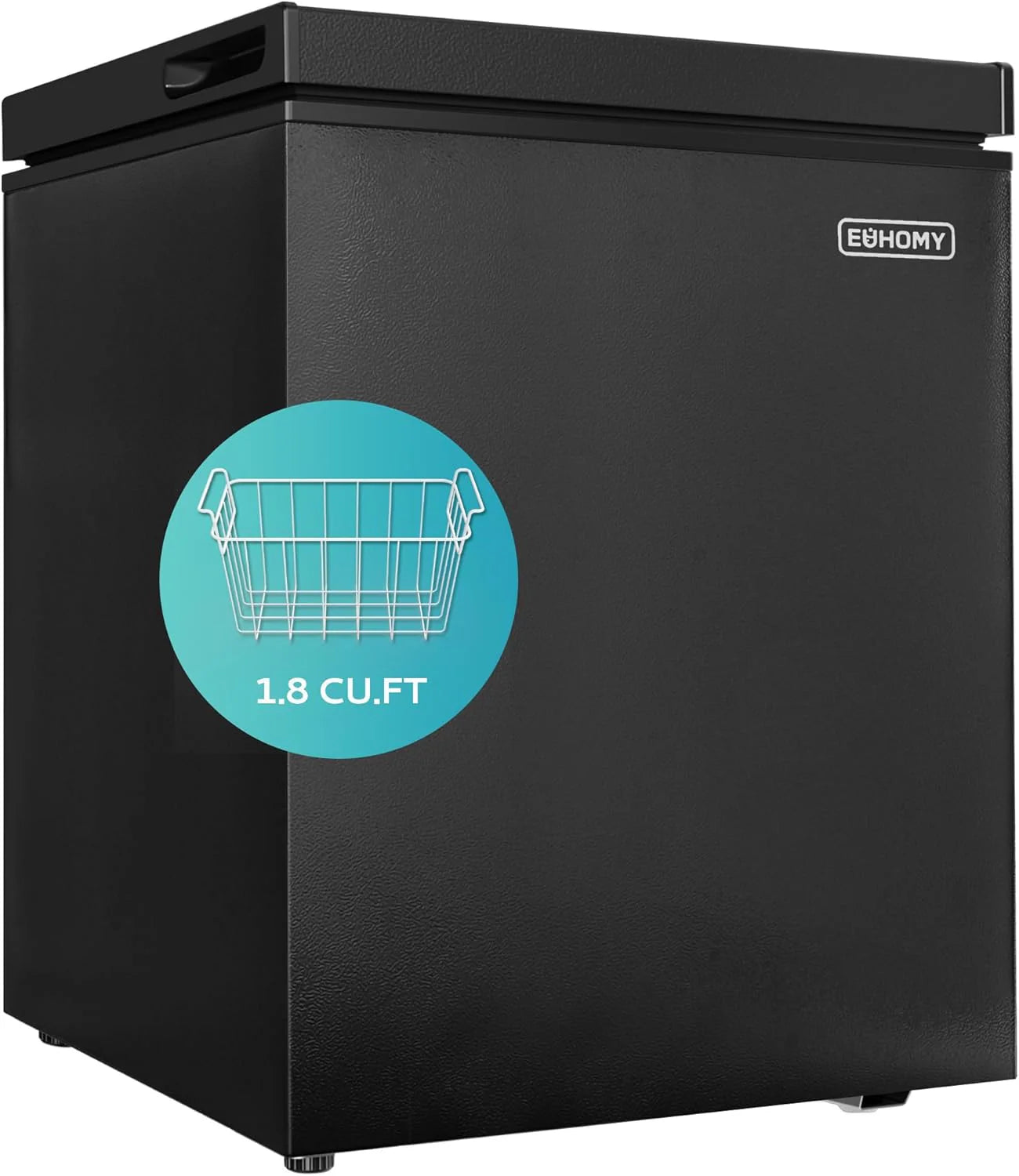 EUHOMY 3.5 Cu.Ft Chest Freezer with Removable Basket, Small Deep Freezer Adjustable 7 Thermostat, Quiet Mini Freezer Free-Standing Top Door, Energy Saving for Apartment/Garage/Basement/Dorm/Home,Black