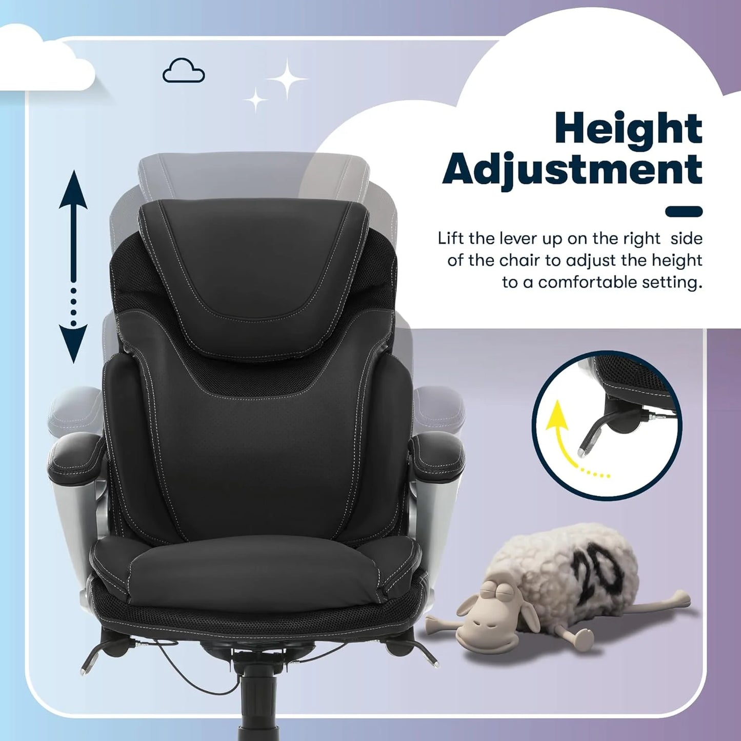 Executive office chair, ergonomic computer desk and chair